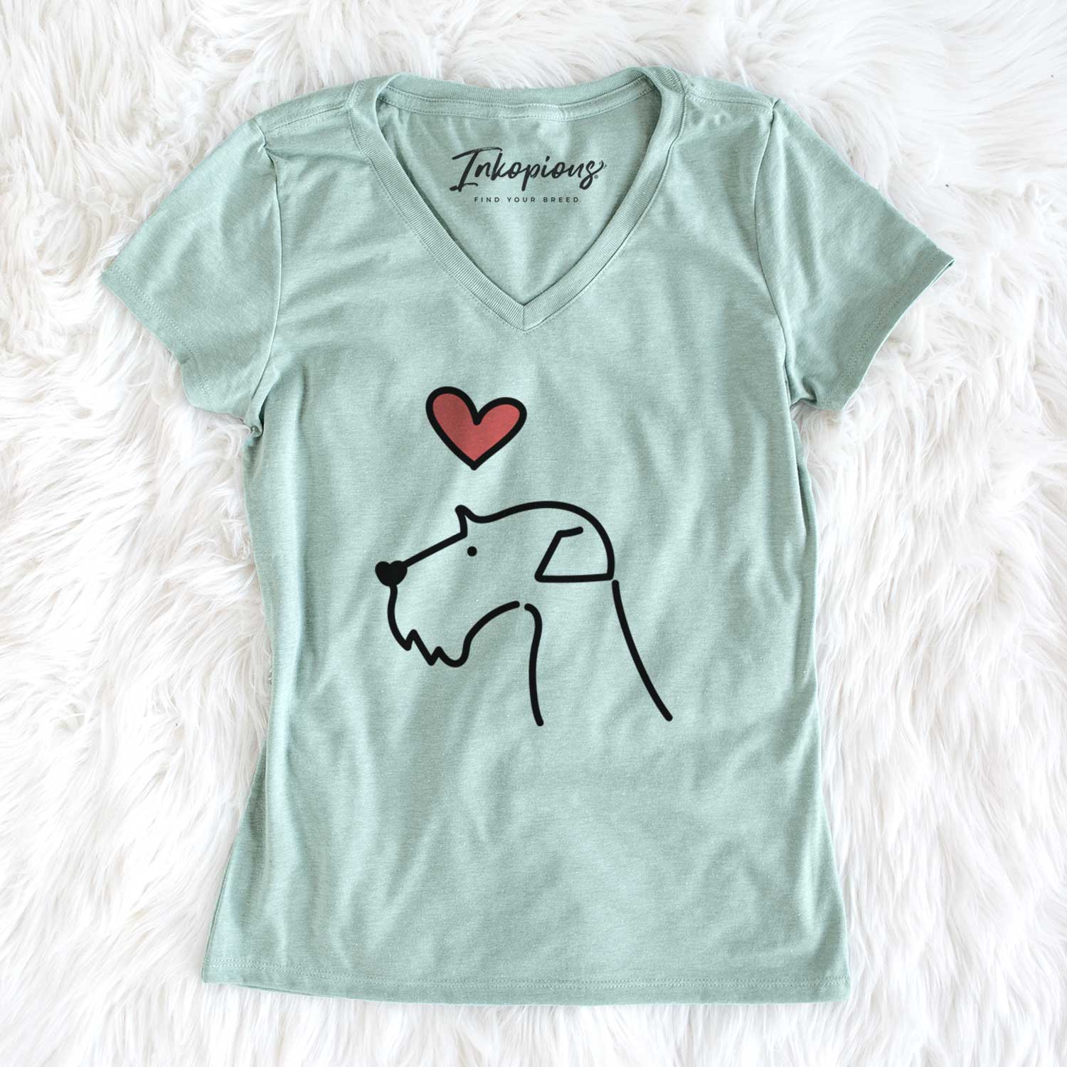 Love Always Airedale Terrier - Women's V-neck Shirt