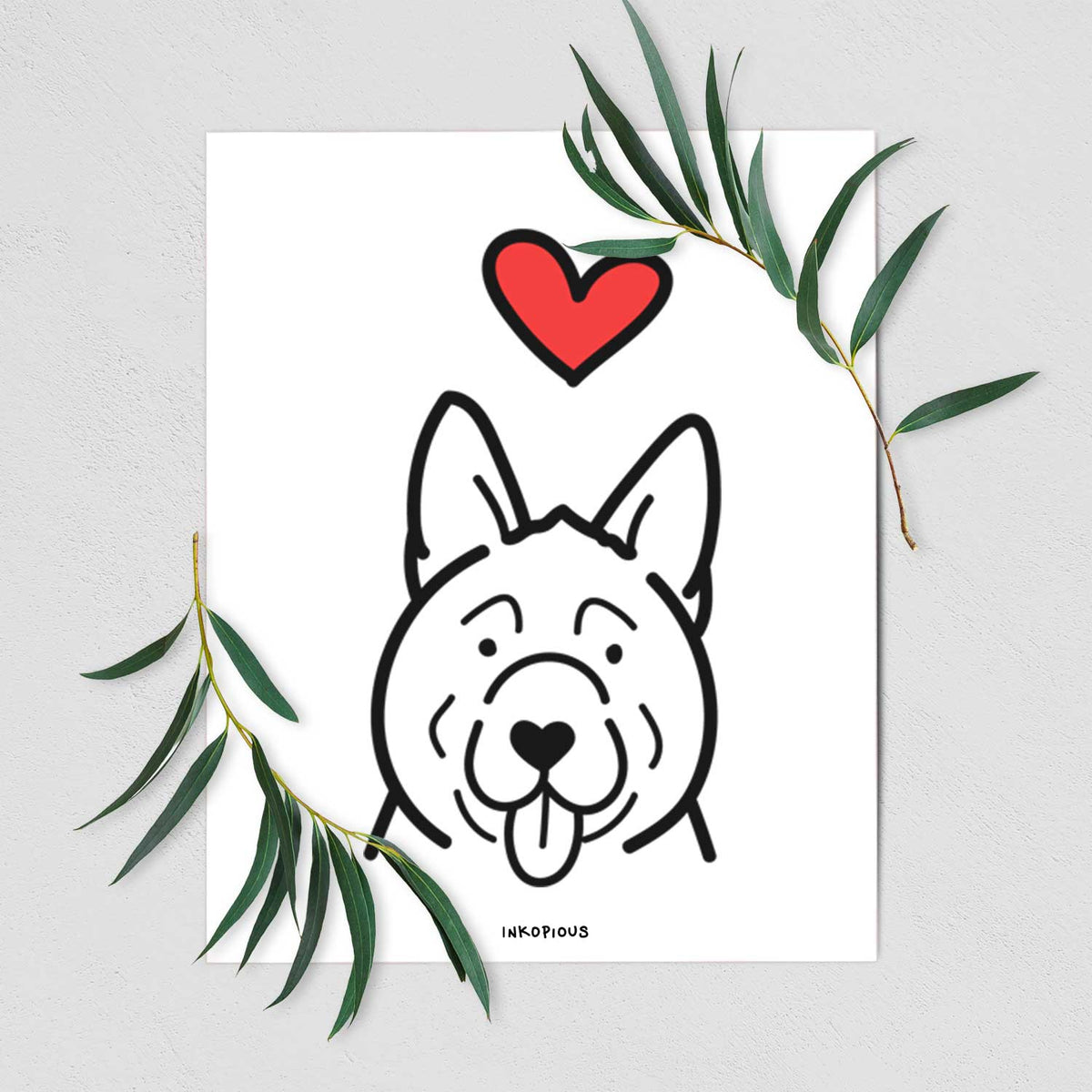 Love Always Akita Art Print