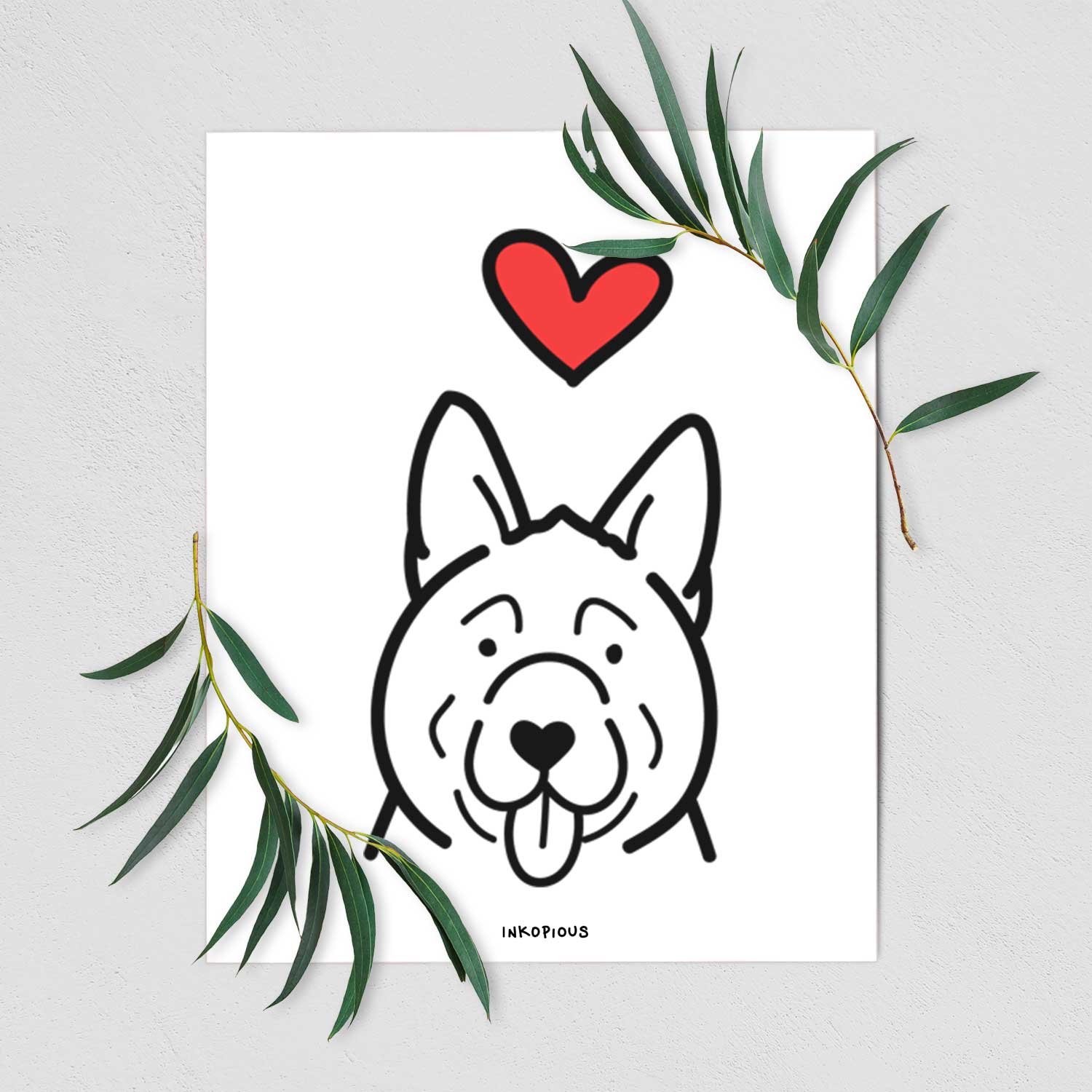 Love Always Akita Art Print