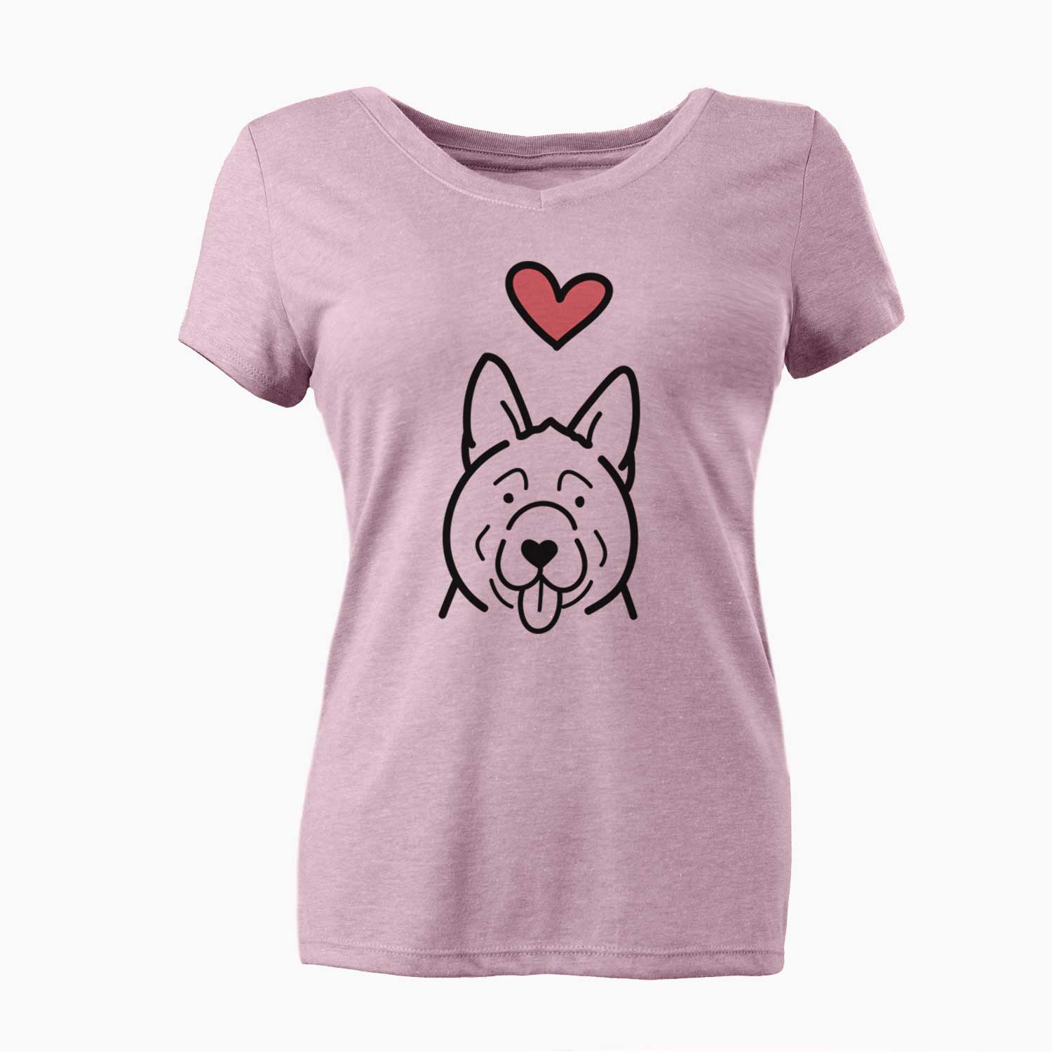 Love Always Akita - Women's V-neck Shirt