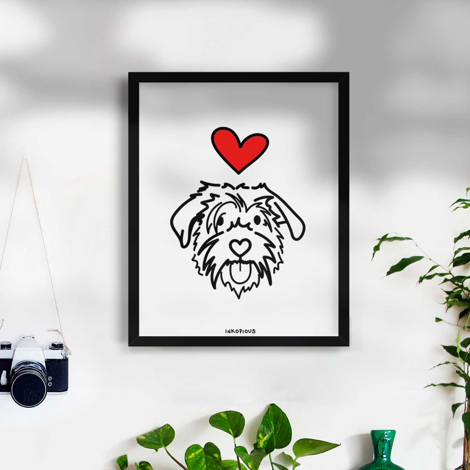 Love Always Scottish Terrier Border Collie Mix - Amal Art Print