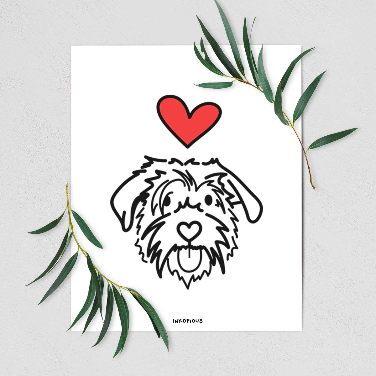Love Always Scottish Terrier Border Collie Mix - Amal Art Print