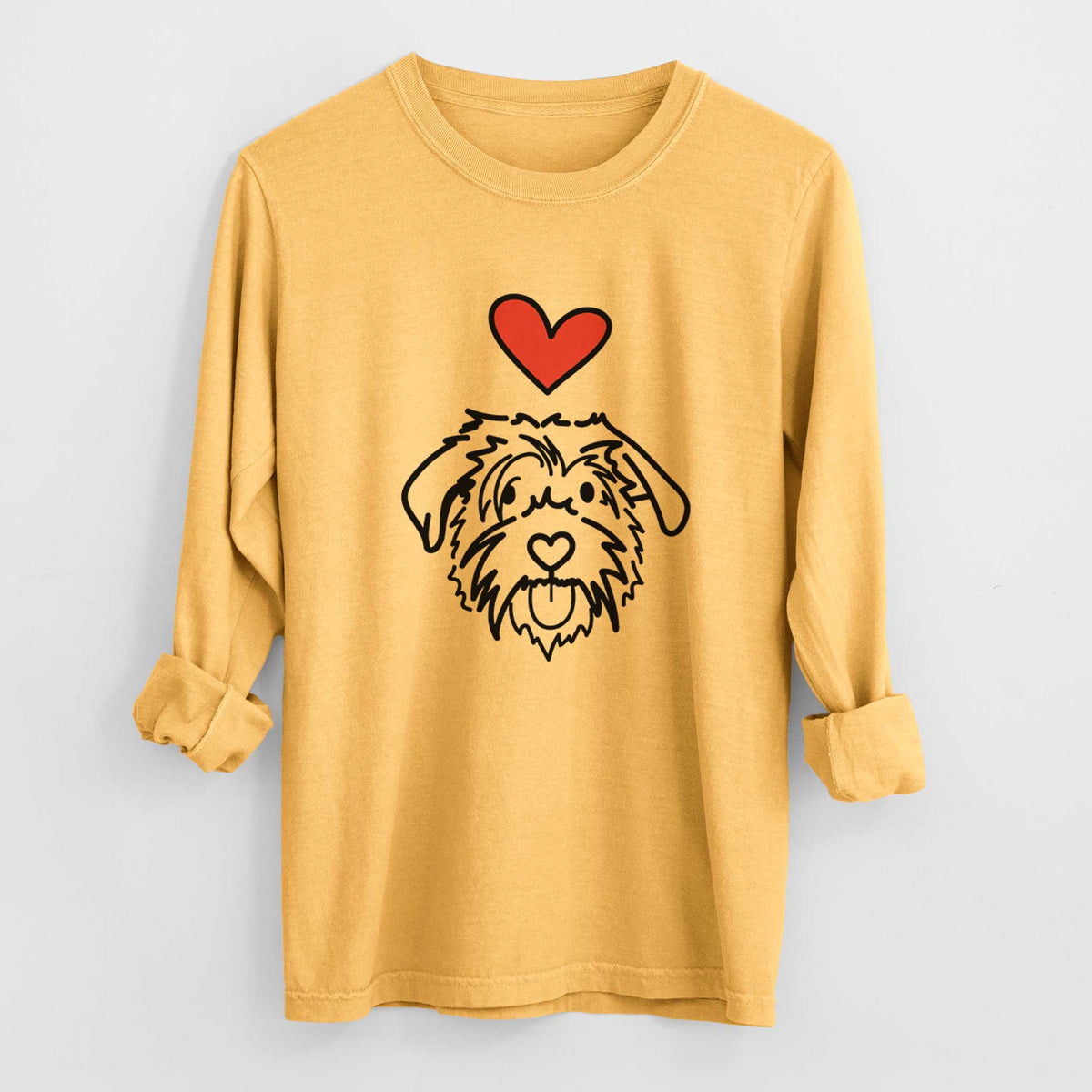 Love Always Scottish Terrier Border Collie Mix - Amal - Heavyweight 100% Cotton Long Sleeve