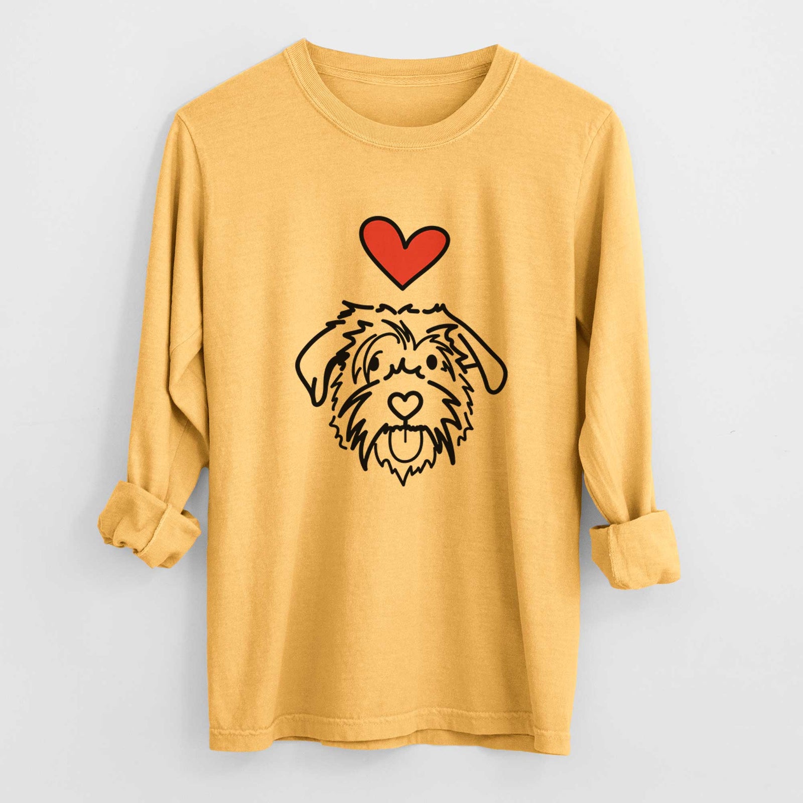Love Always Scottish Terrier Border Collie Mix - Amal - Heavyweight 100% Cotton Long Sleeve