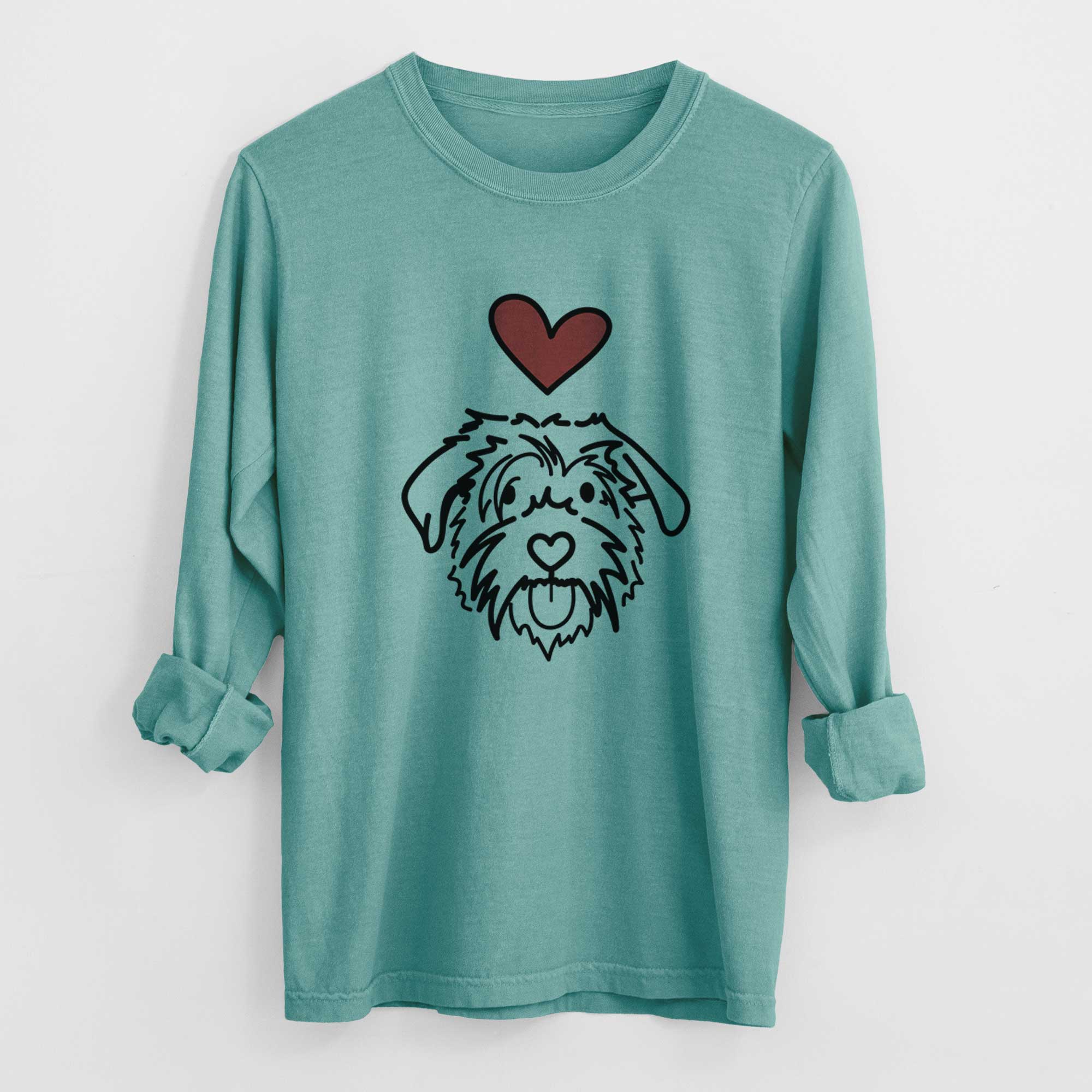 Love Always Scottish Terrier Border Collie Mix - Amal - Heavyweight 100% Cotton Long Sleeve