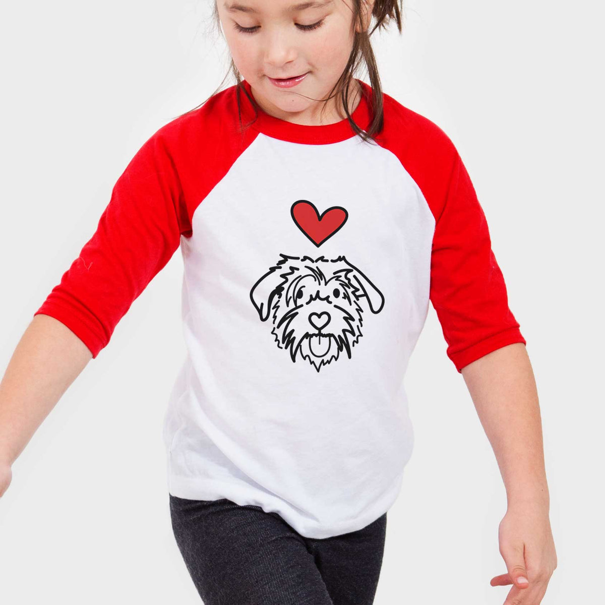 Love Always Scottish Terrier Border Collie Mix - Amal - Youth 3/4 Long Sleeve