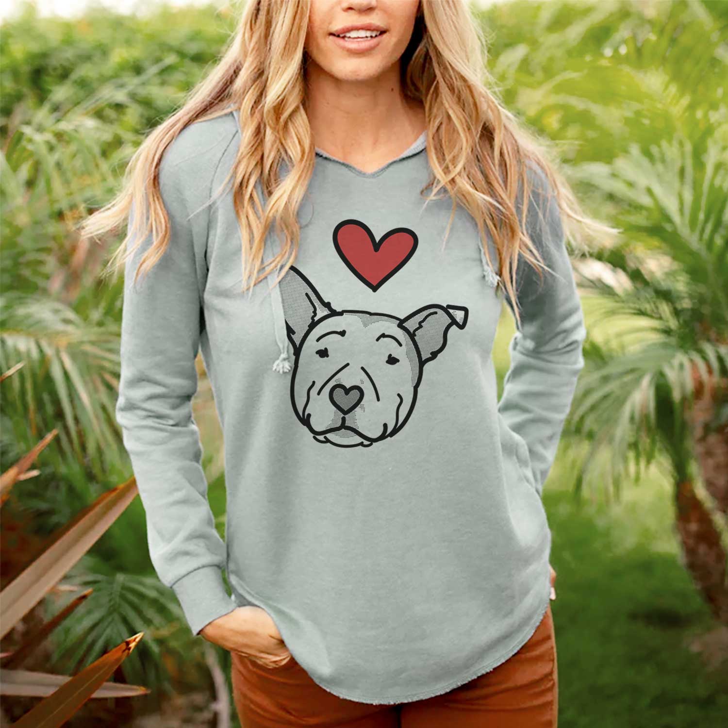 Love Always Pitbull - Archer - Cali Wave Hooded Sweatshirt