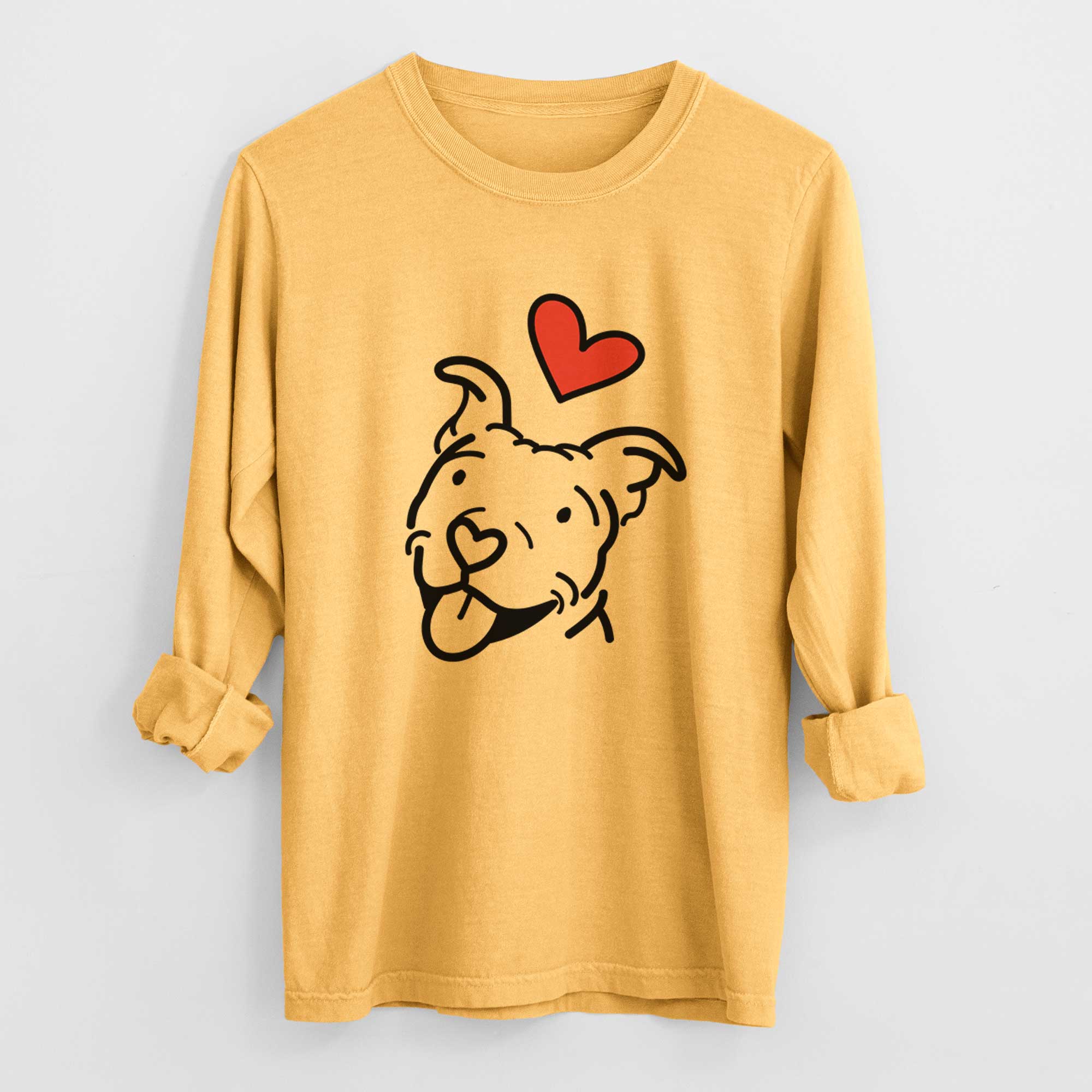 Love Always Pitbull - Arlo - Heavyweight 100% Cotton Long Sleeve