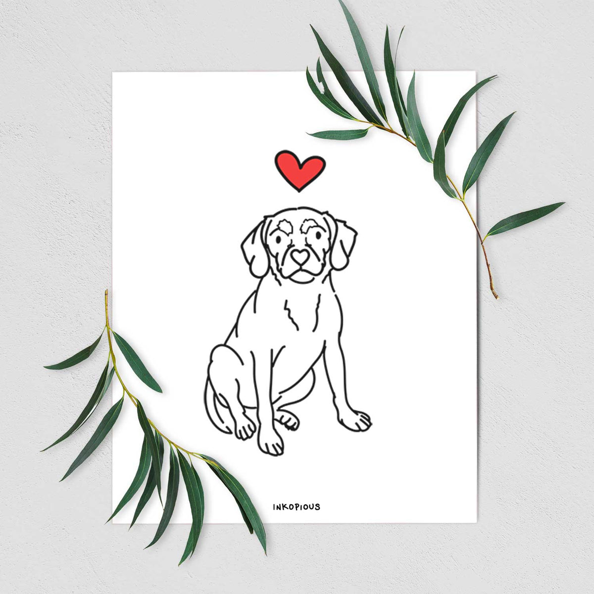 Love Always Puggle - Babs Art Print