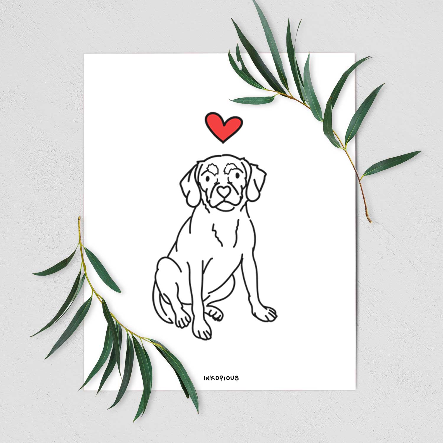 Love Always Puggle - Babs Art Print