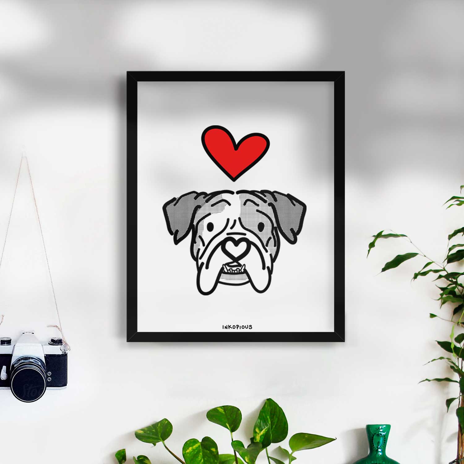 Love Always English Bulldog - Bailey Art Print