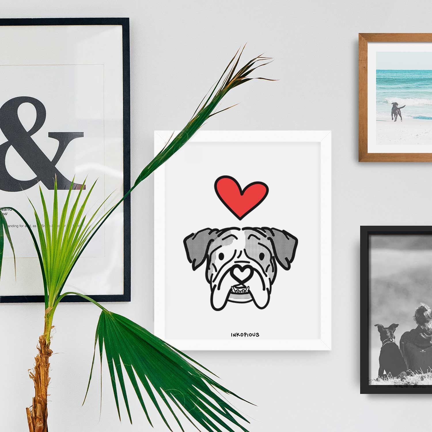 Love Always English Bulldog - Bailey Art Print