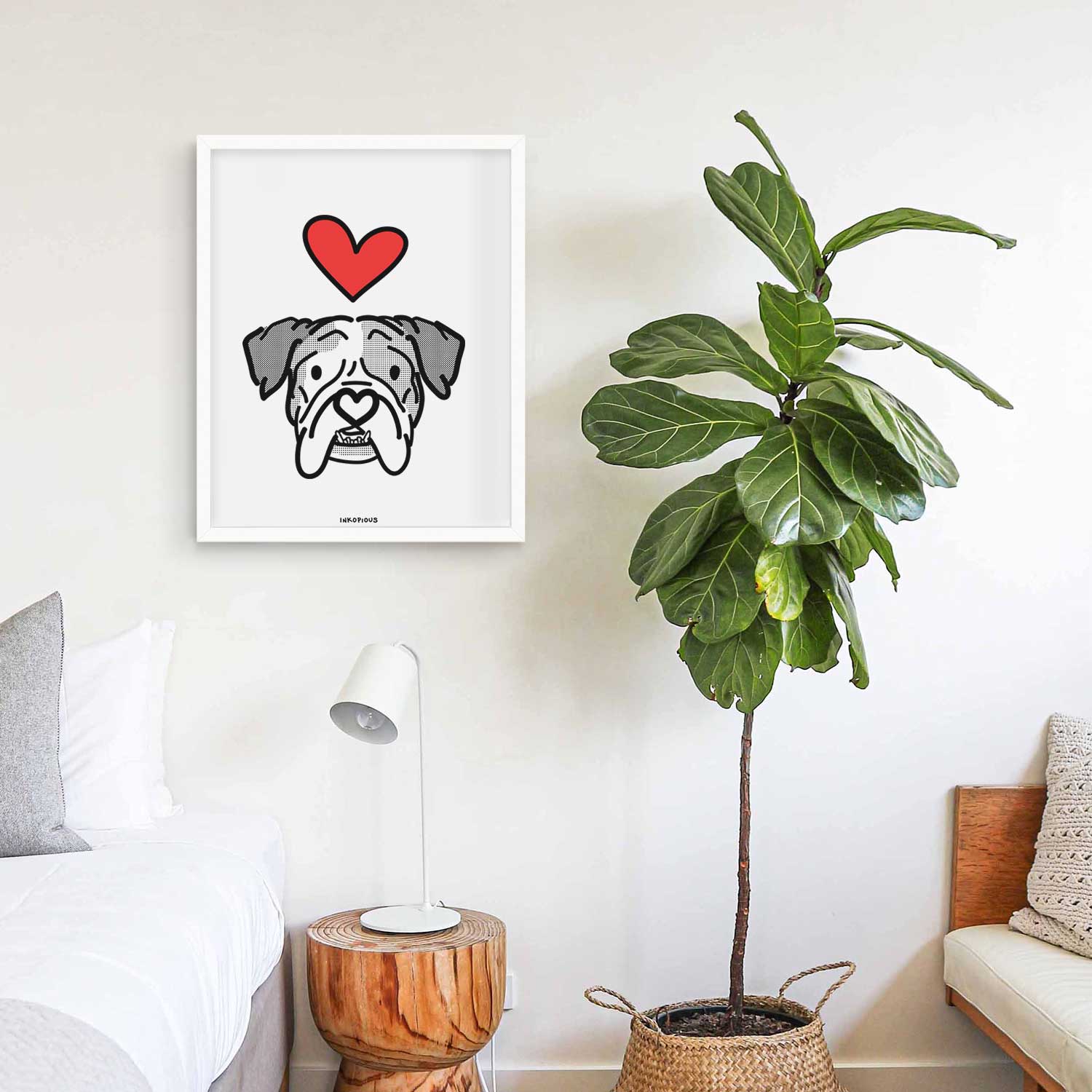 Love Always English Bulldog - Bailey Art Print