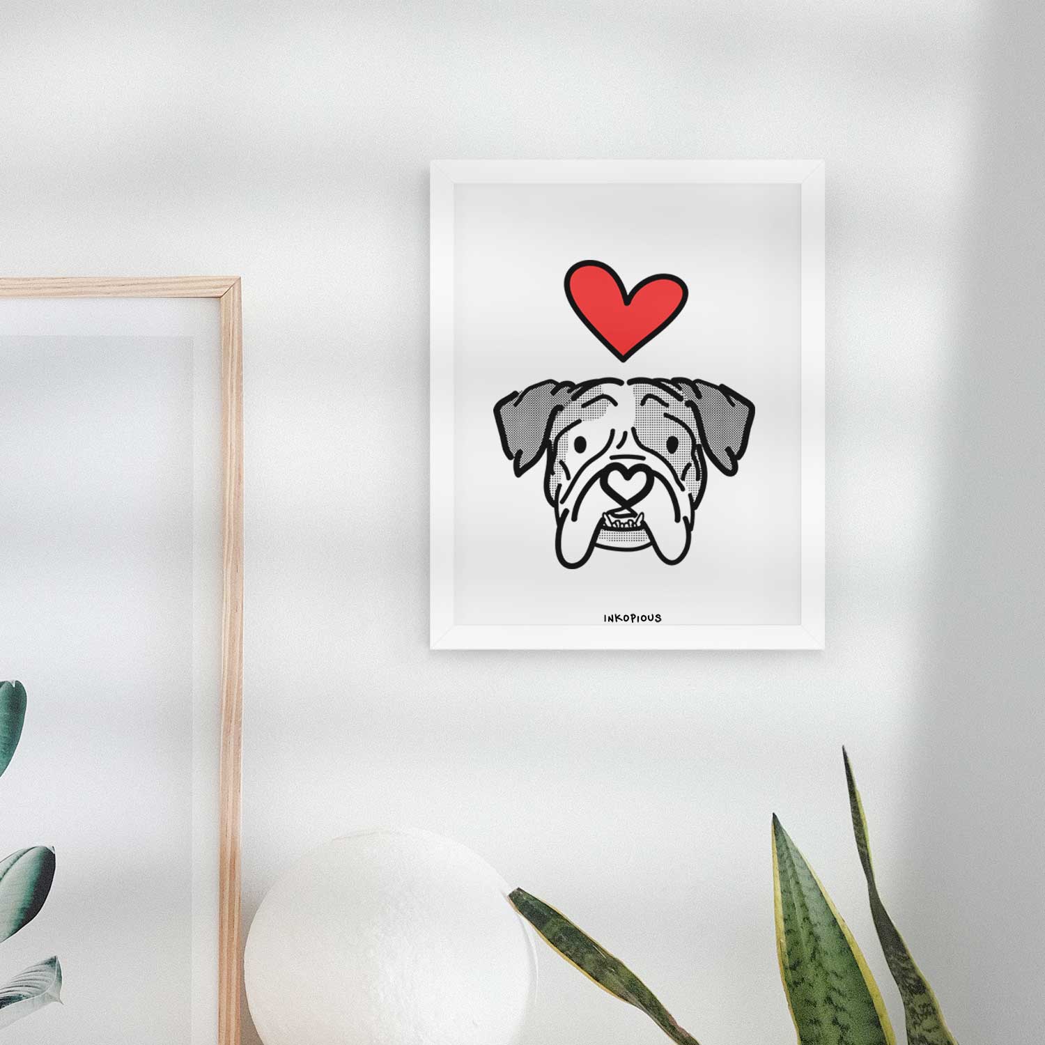 Love Always English Bulldog - Bailey Art Print