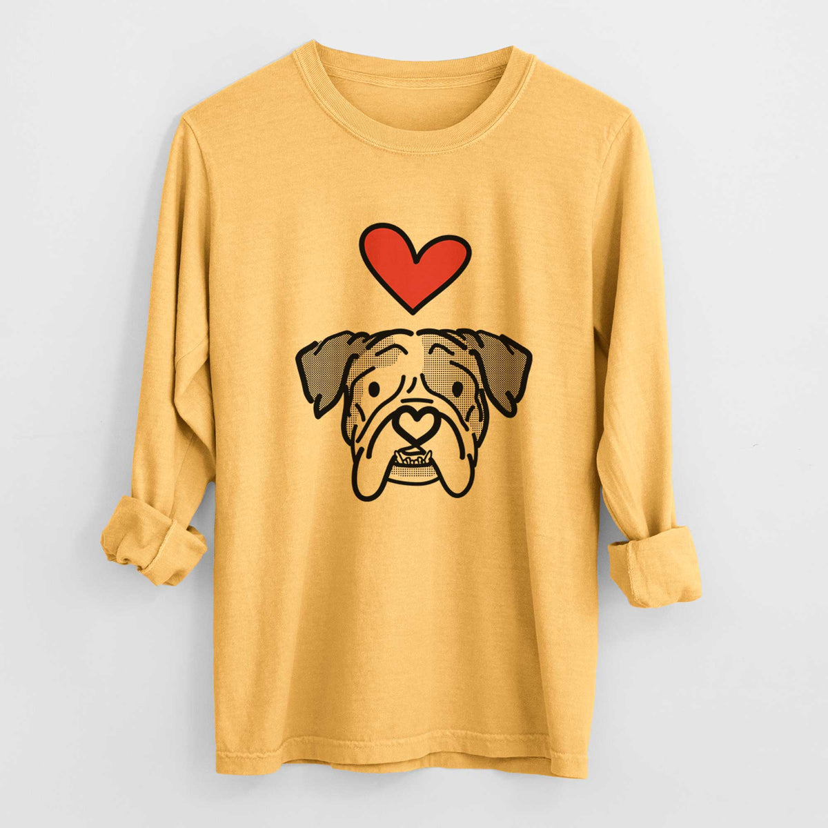 Love Always English Bulldog - Bailey - Heavyweight 100% Cotton Long Sleeve
