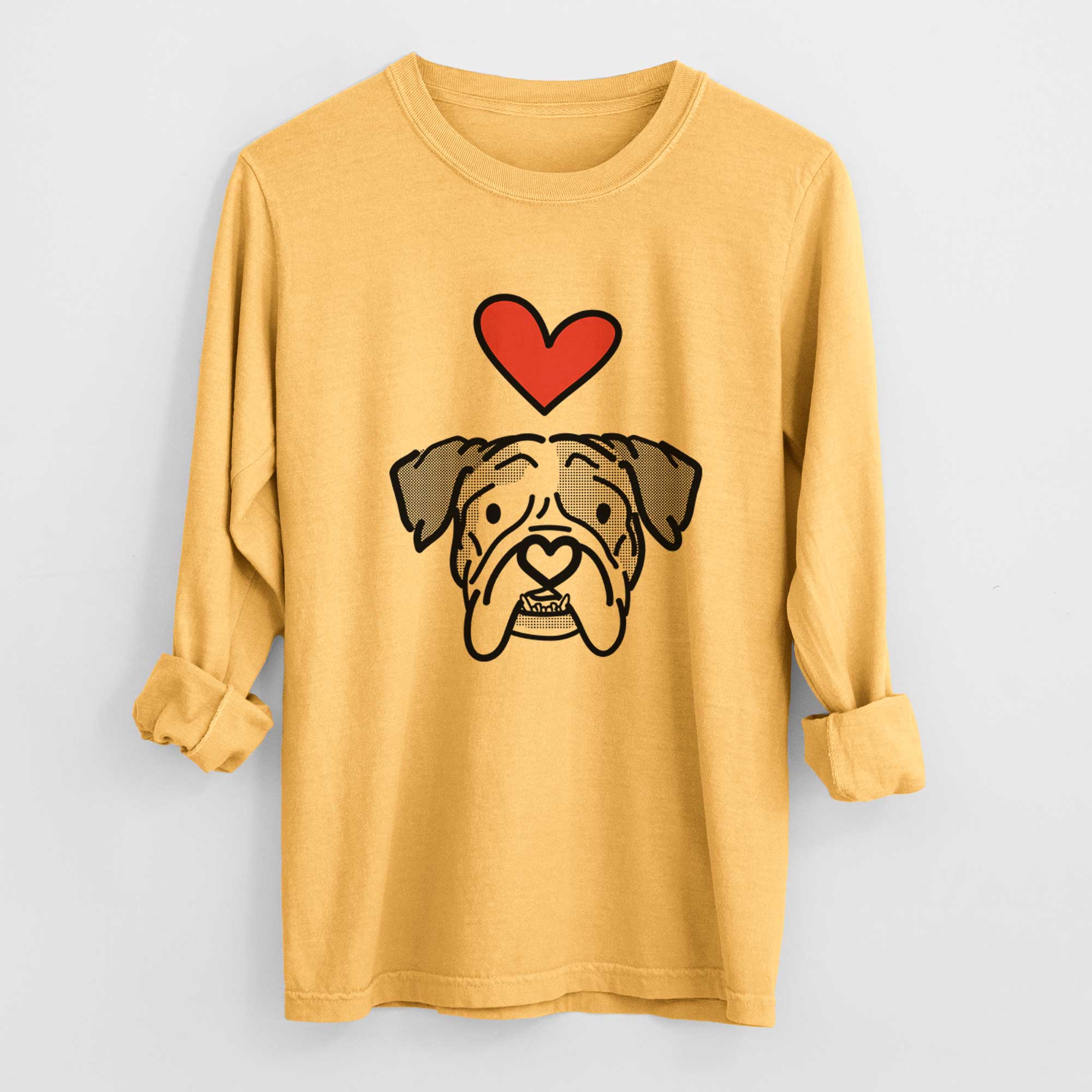 Love Always English Bulldog - Bailey - Heavyweight 100% Cotton Long Sleeve