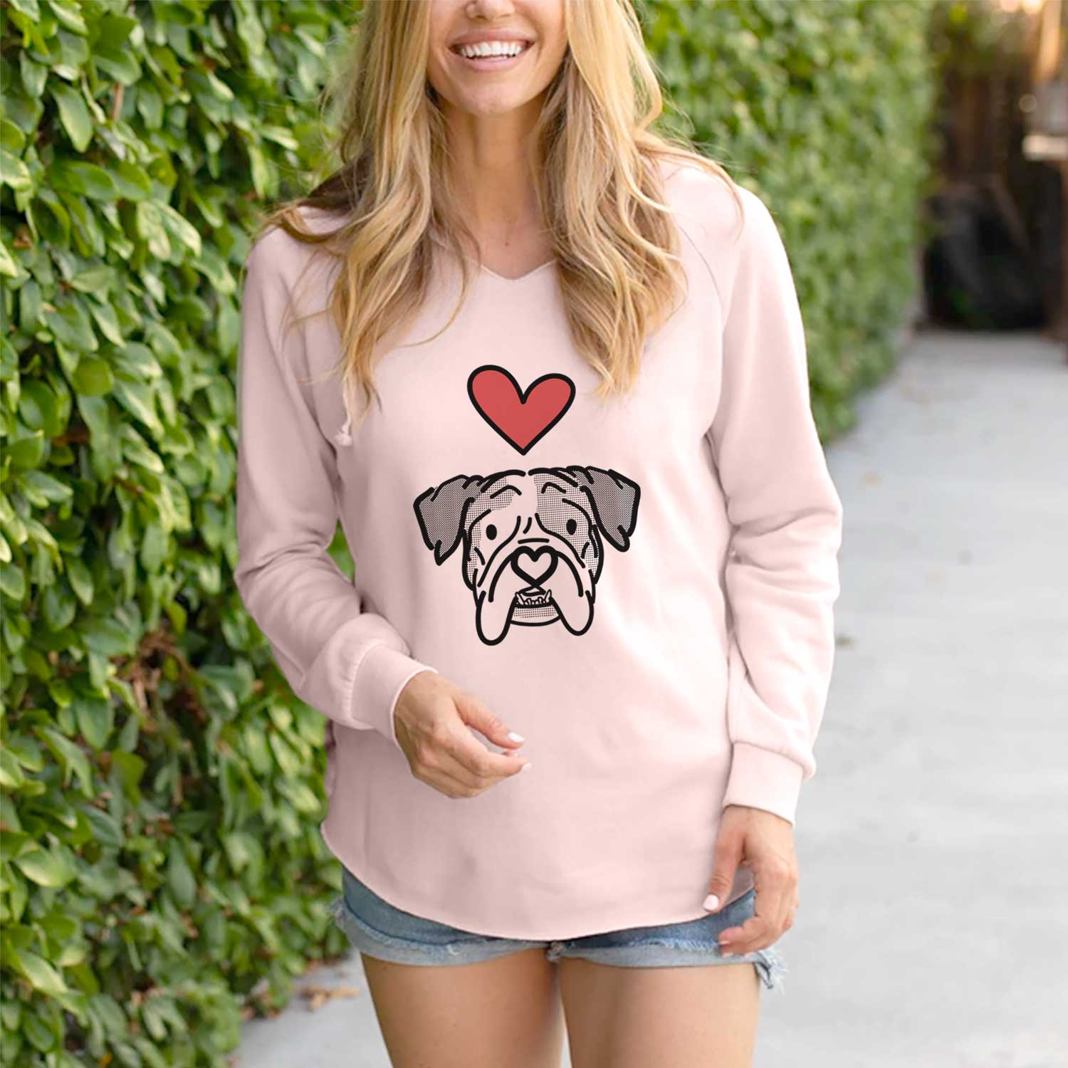 Love Always English Bulldog - Bailey - Cali Wave Hooded Sweatshirt