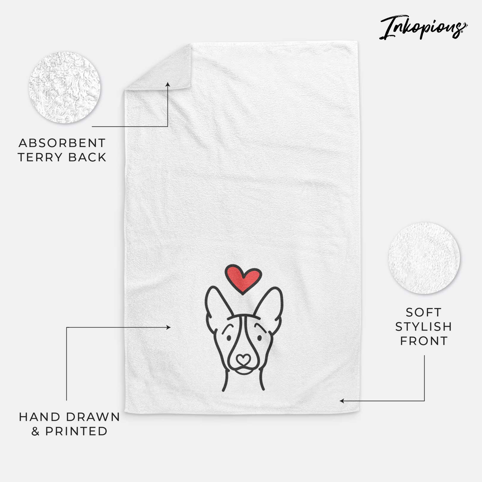 Love Always Basenji - Decorative Hand Towel