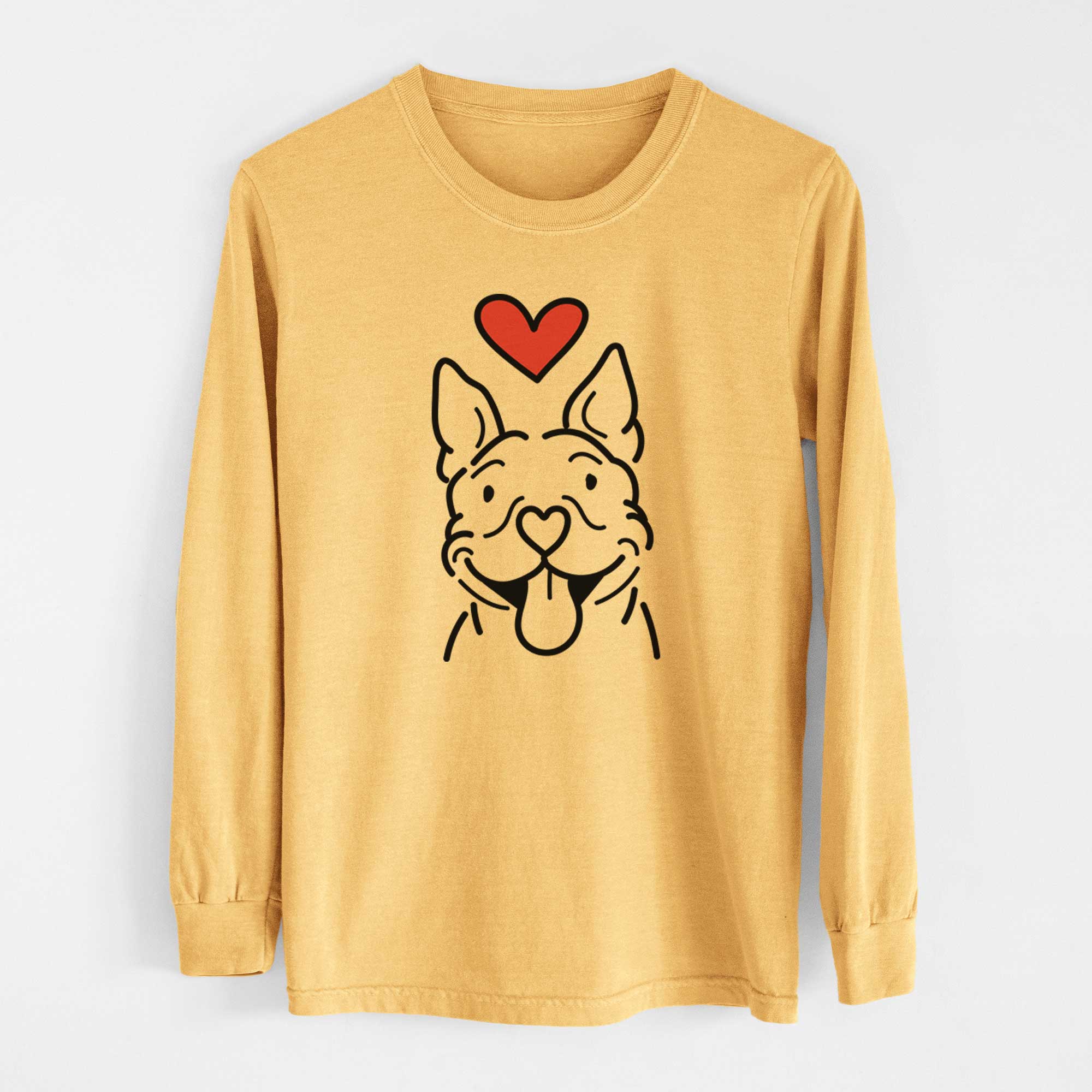 Love Always Pitbull - Basil - Heavyweight 100% Cotton Long Sleeve