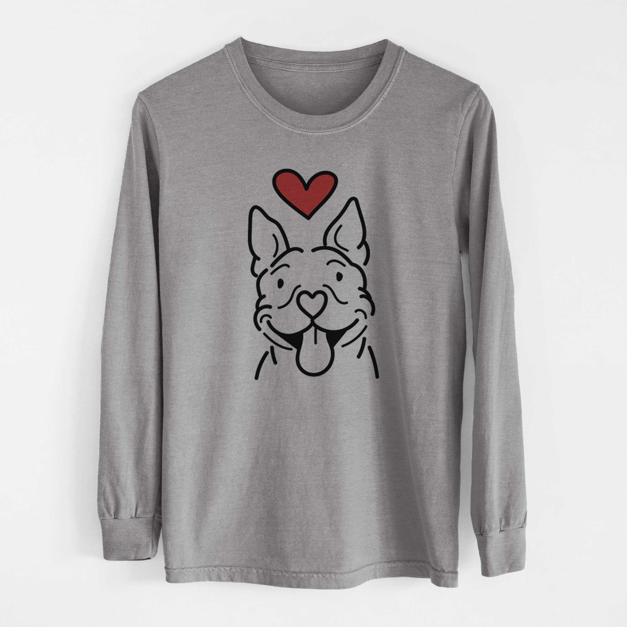 Love Always Pitbull - Basil - Heavyweight 100% Cotton Long Sleeve