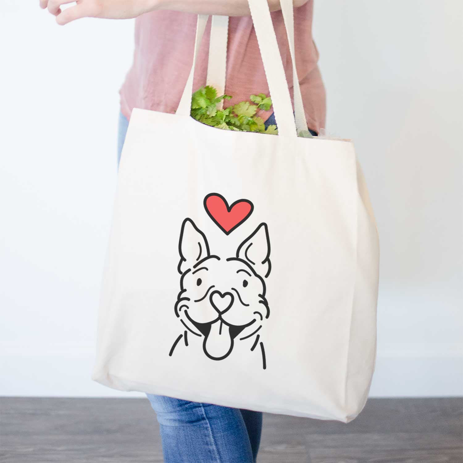 Love Always Pitbull - Basil - Tote Bag