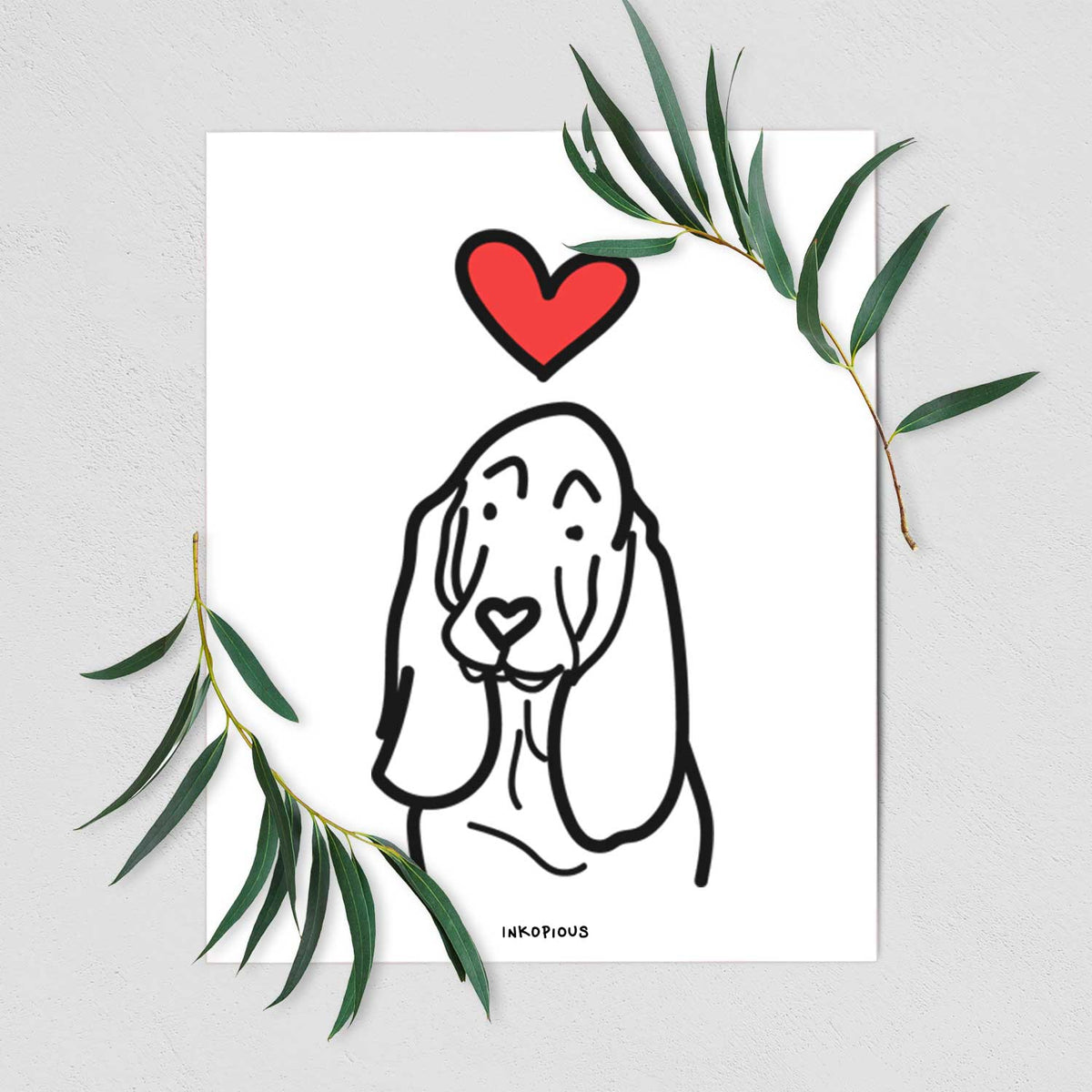 Love Always Basset Hound Art Print