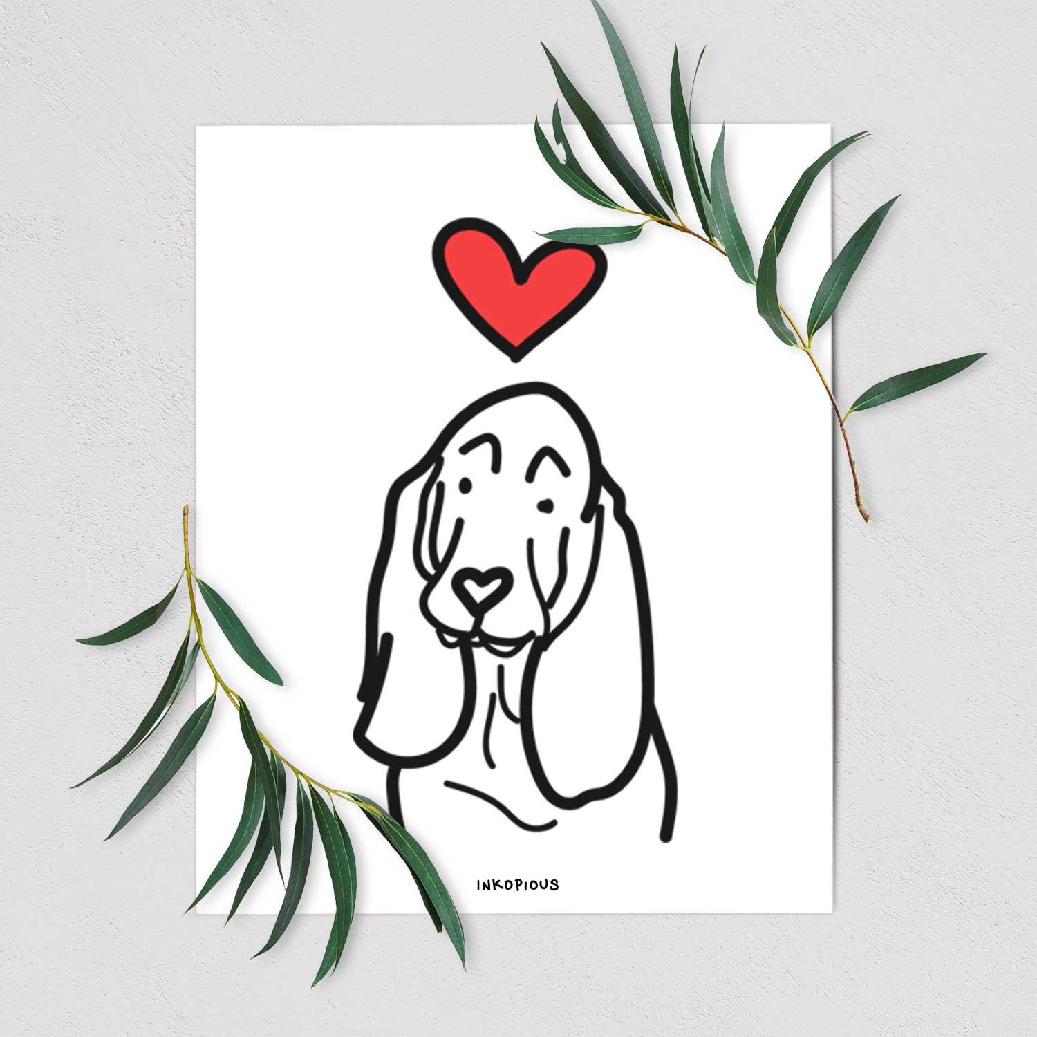 Love Always Basset Hound Art Print