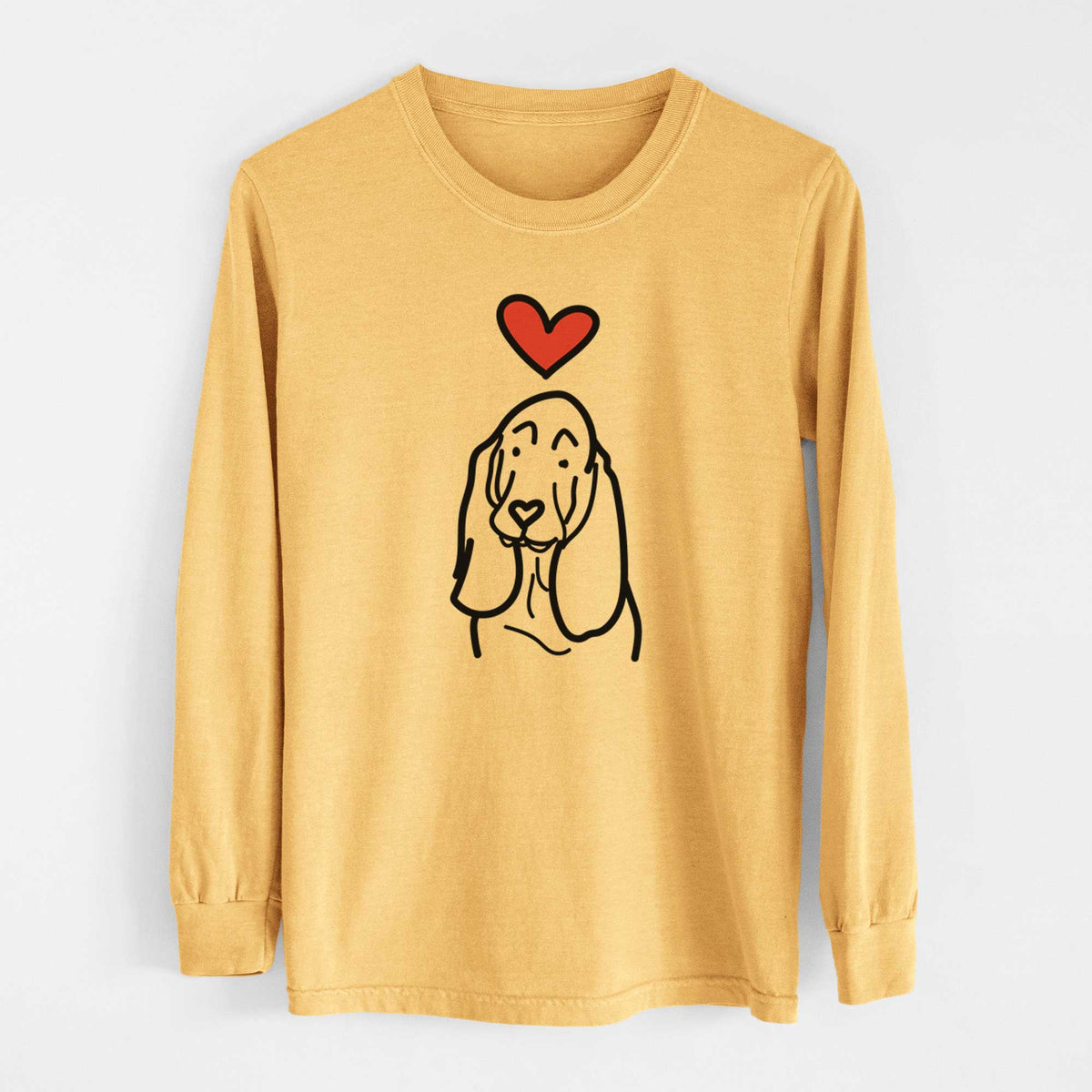 Love Always Basset Hound - Heavyweight 100% Cotton Long Sleeve