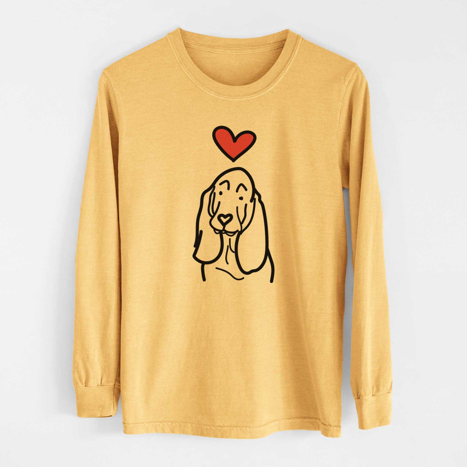 Love Always Basset Hound - Heavyweight 100% Cotton Long Sleeve