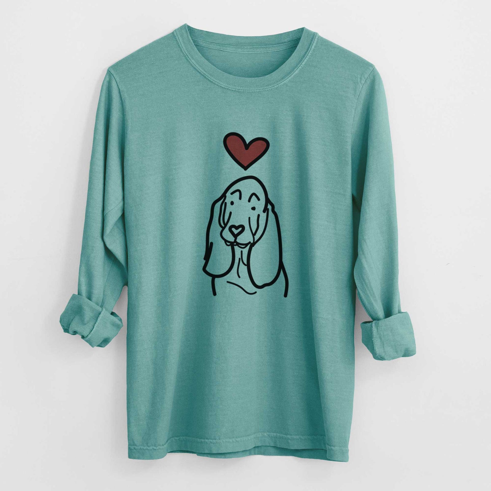 Love Always Basset Hound - Heavyweight 100% Cotton Long Sleeve