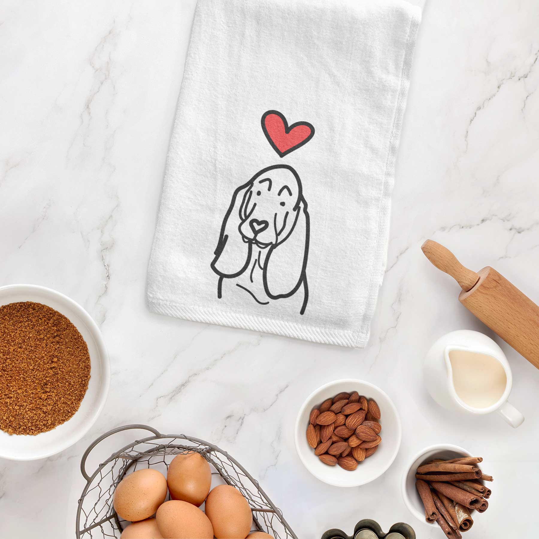 Love Always Basset Hound - Decorative Hand Towel