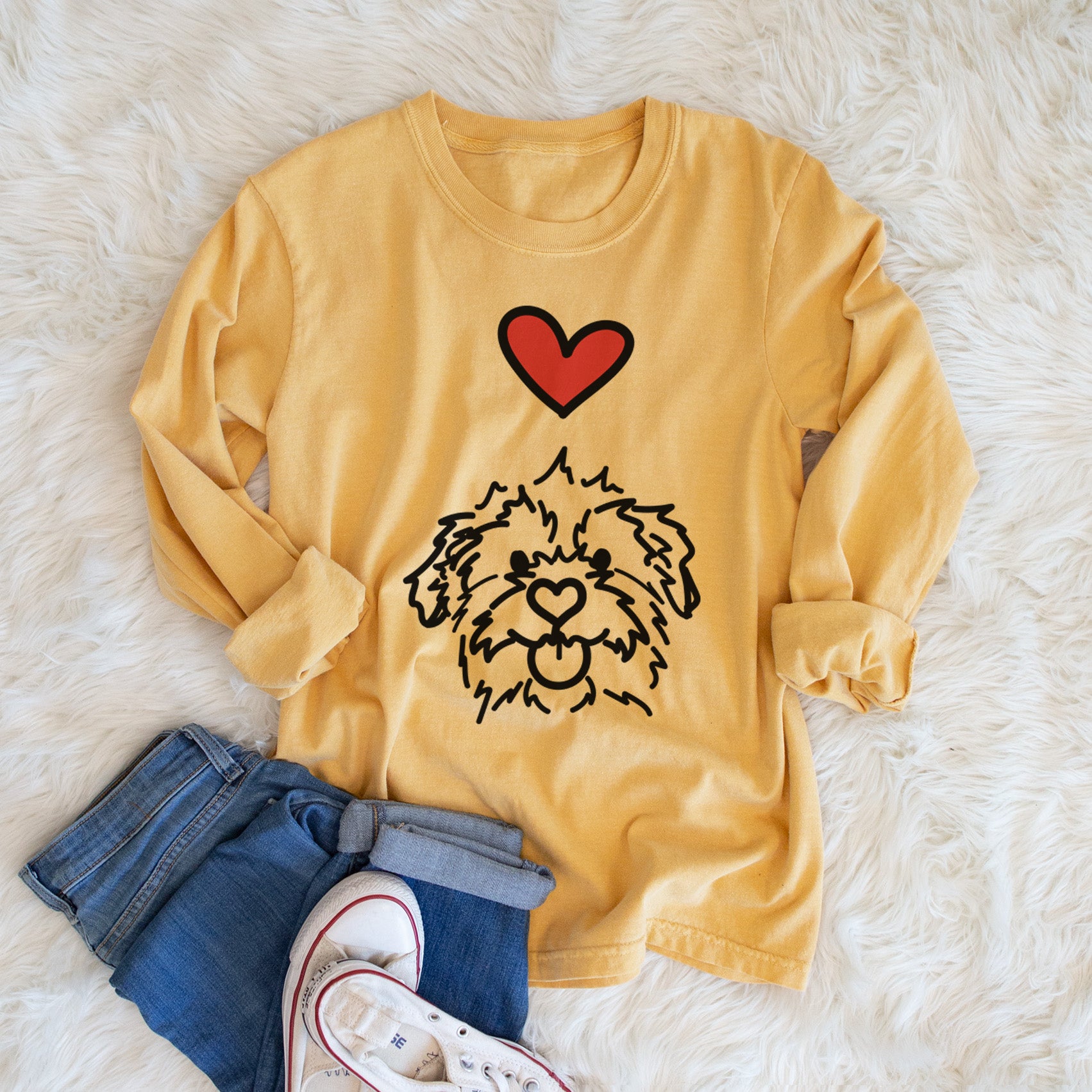 Love Always Mixed Breed - Bea - Heavyweight 100% Cotton Long Sleeve