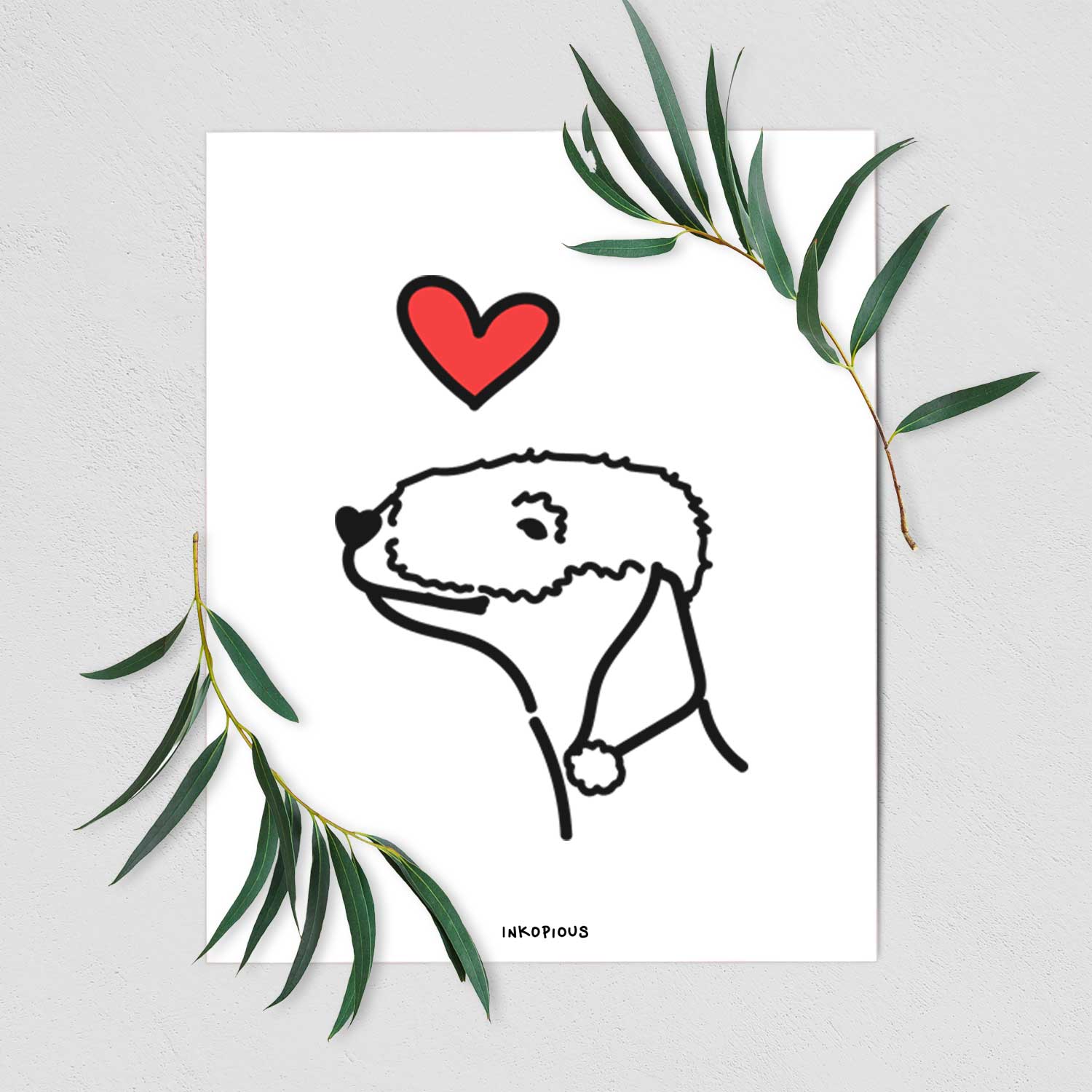 Love Always Bedlington Terrier Art Print