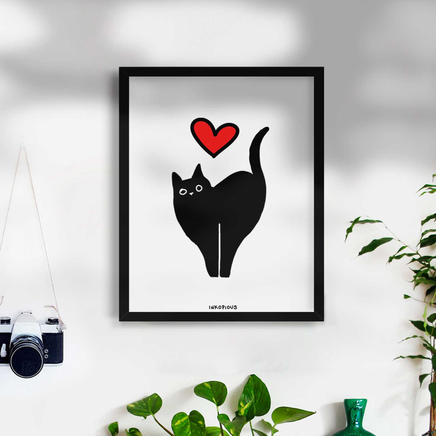 Love Always Black Cat - Bella Art Print