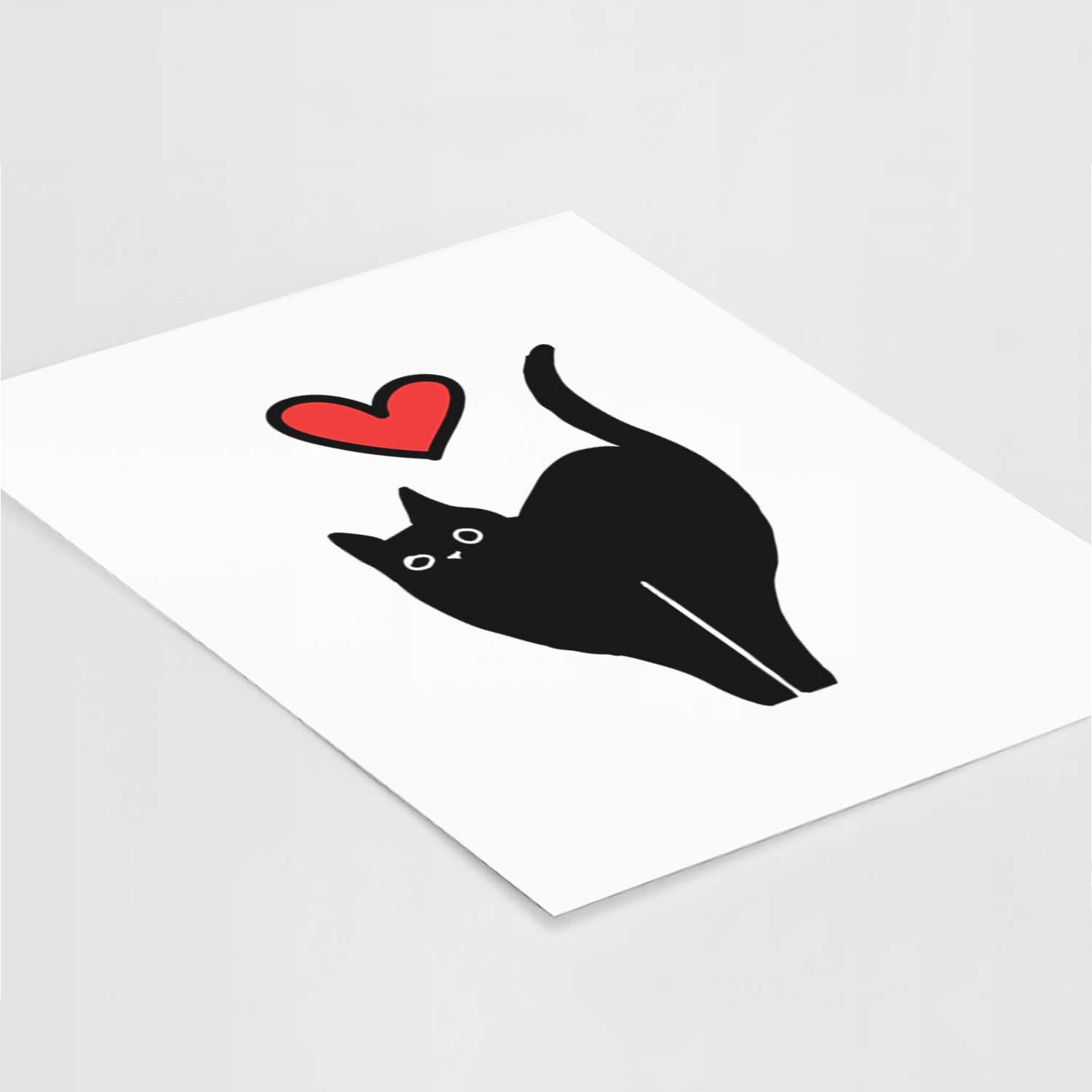 Love Always Black Cat - Bella Art Print