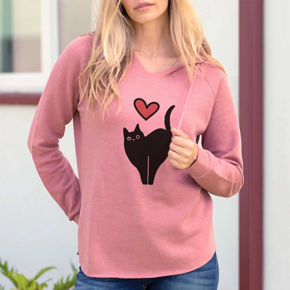 Love Always Black Cat - Bella - Cali Wave Hooded Sweatshirt