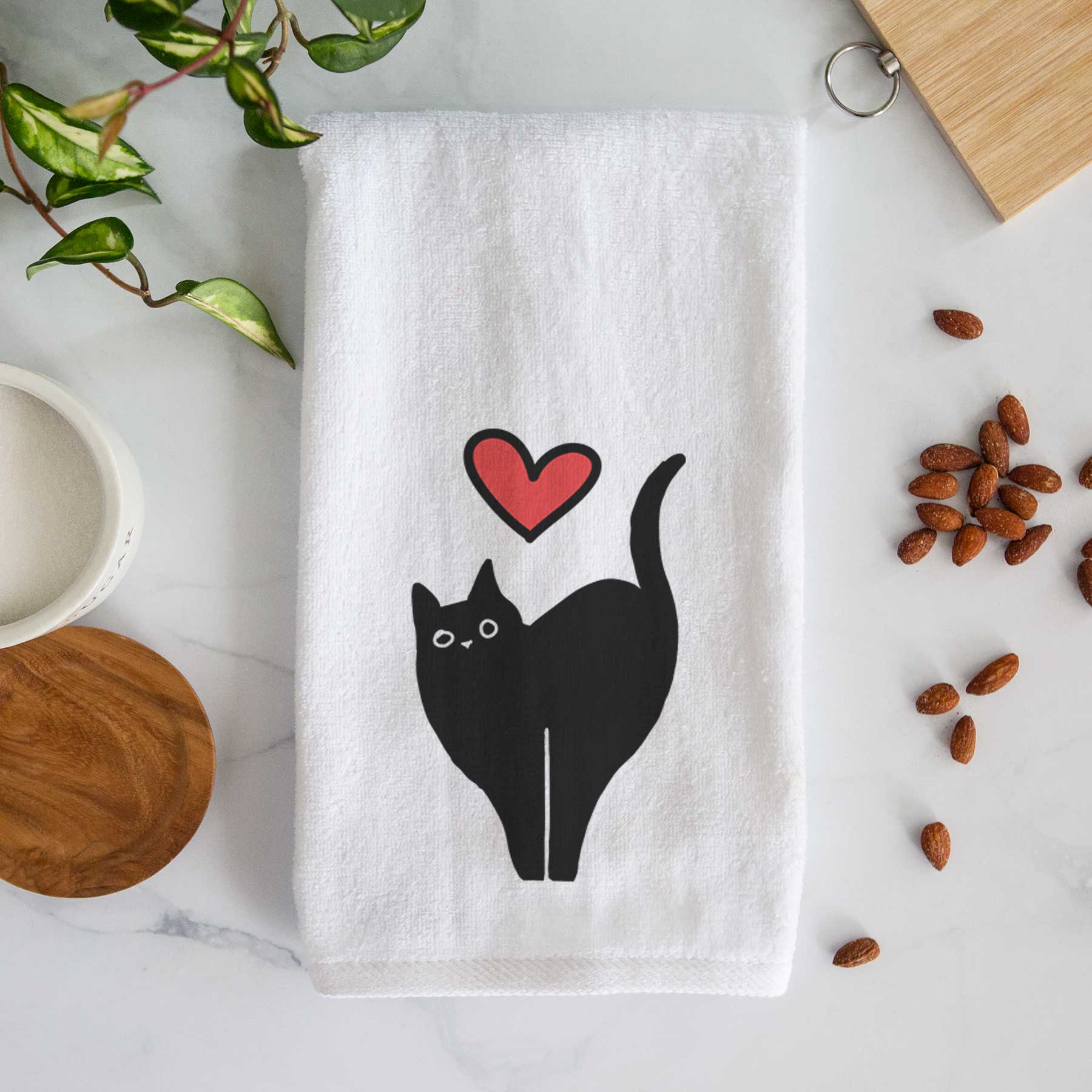 Love Always Black Cat - Bella - Decorative Hand Towel