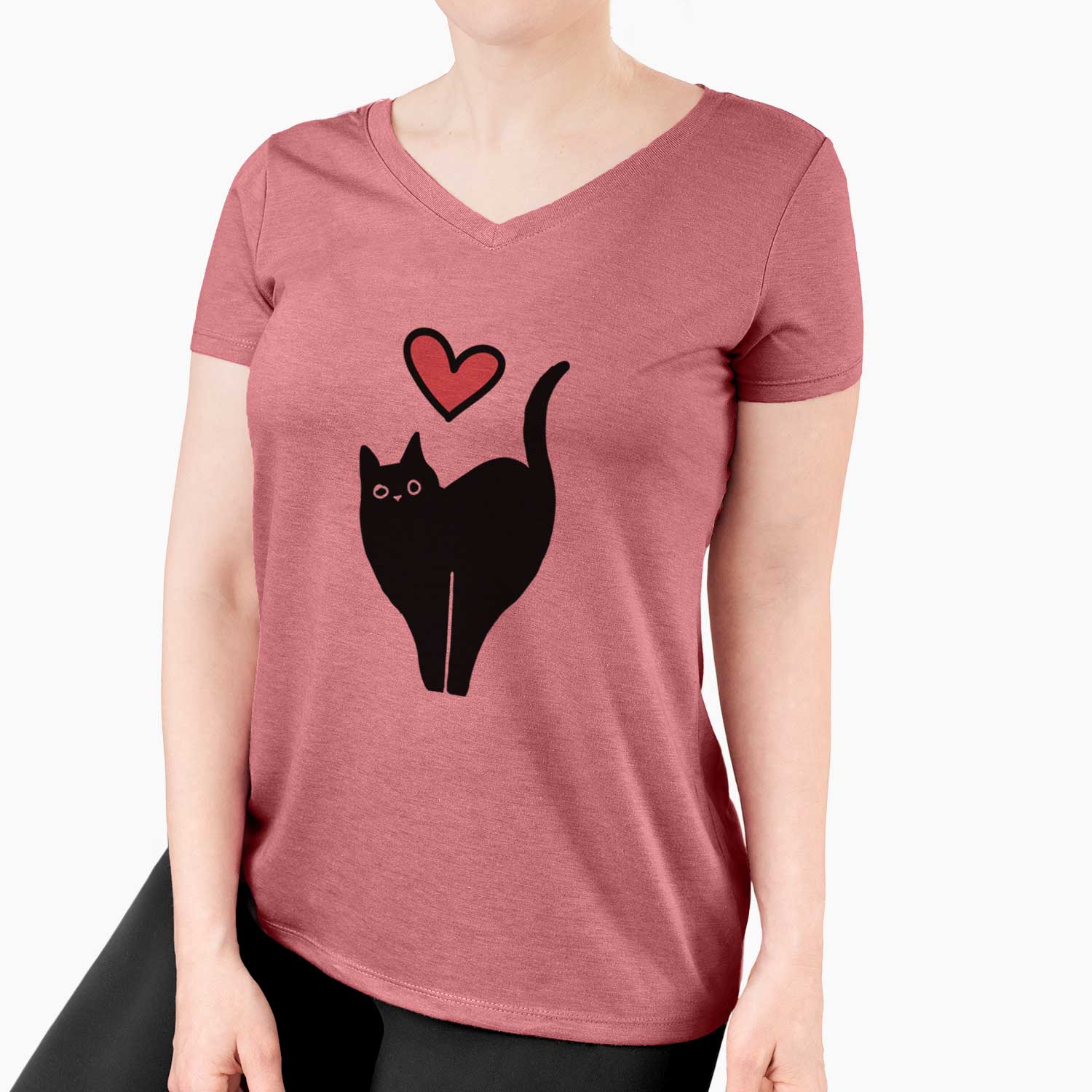 Love Always Black Cat - Bella - Women's V-neck Shirt