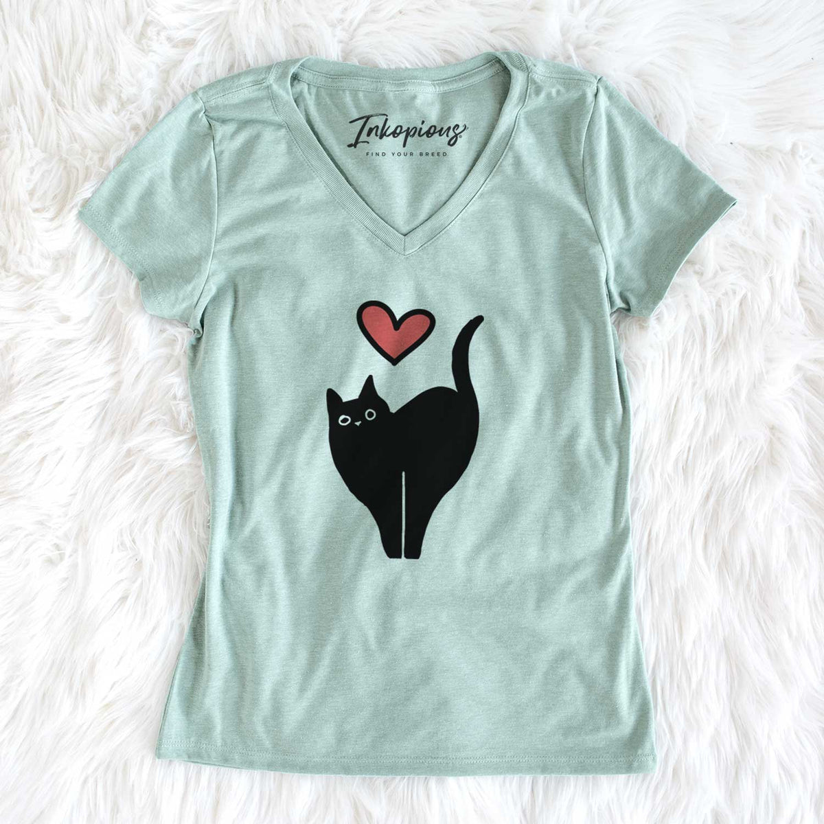 Love Always Black Cat - Bella - Women&#39;s V-neck Shirt