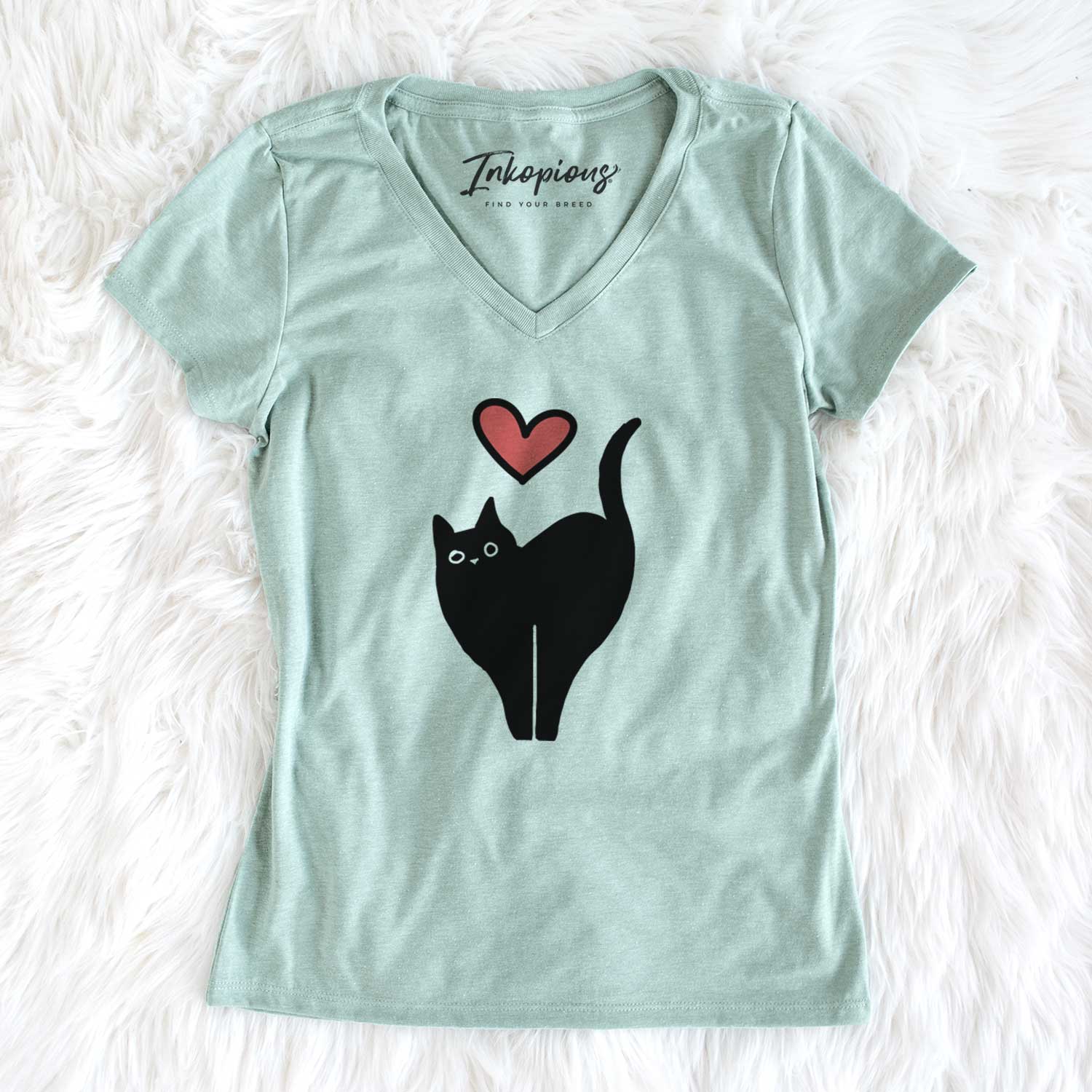 Love Always Black Cat - Bella - Women's V-neck Shirt