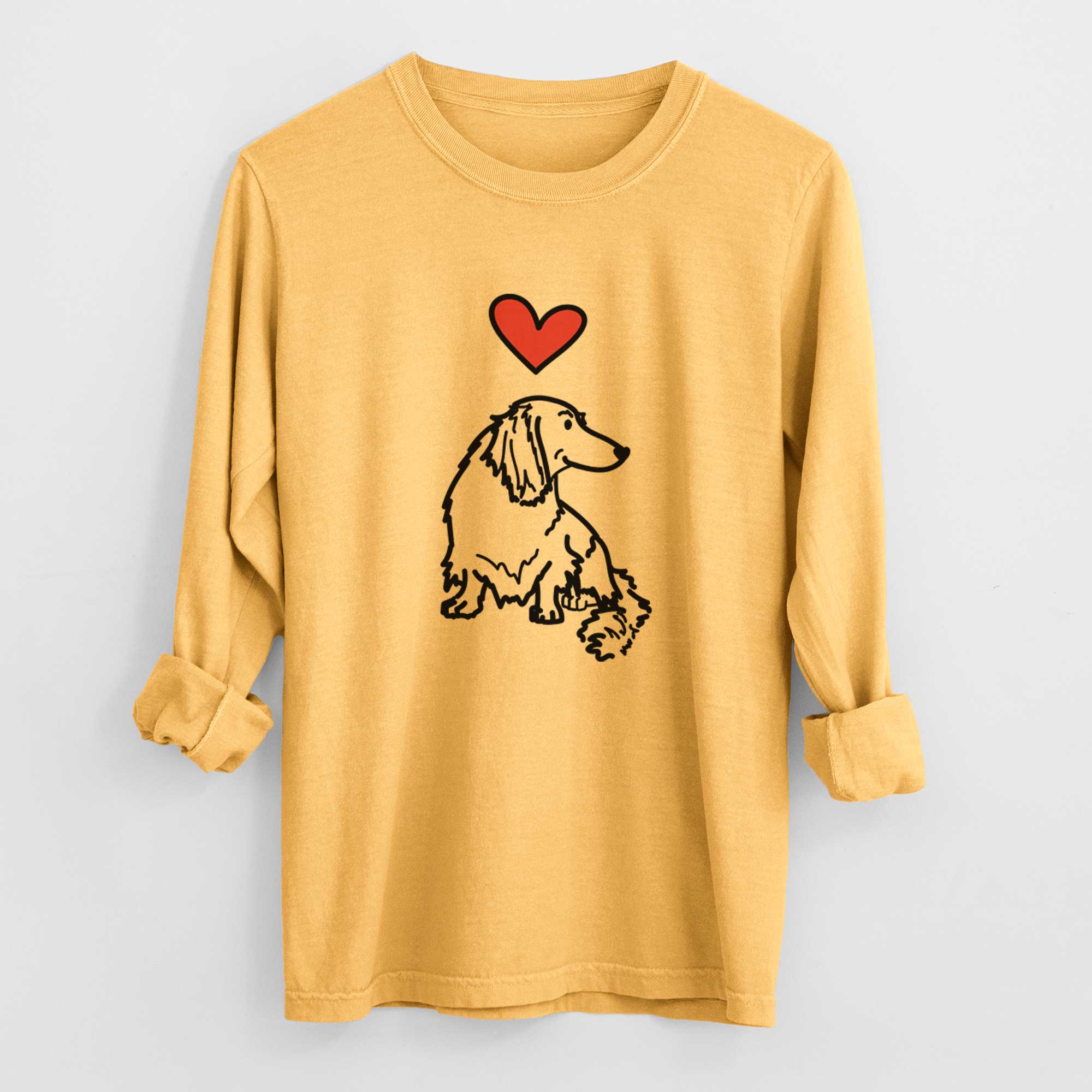 Love Always Dachshund - Bella - Heavyweight 100% Cotton Long Sleeve