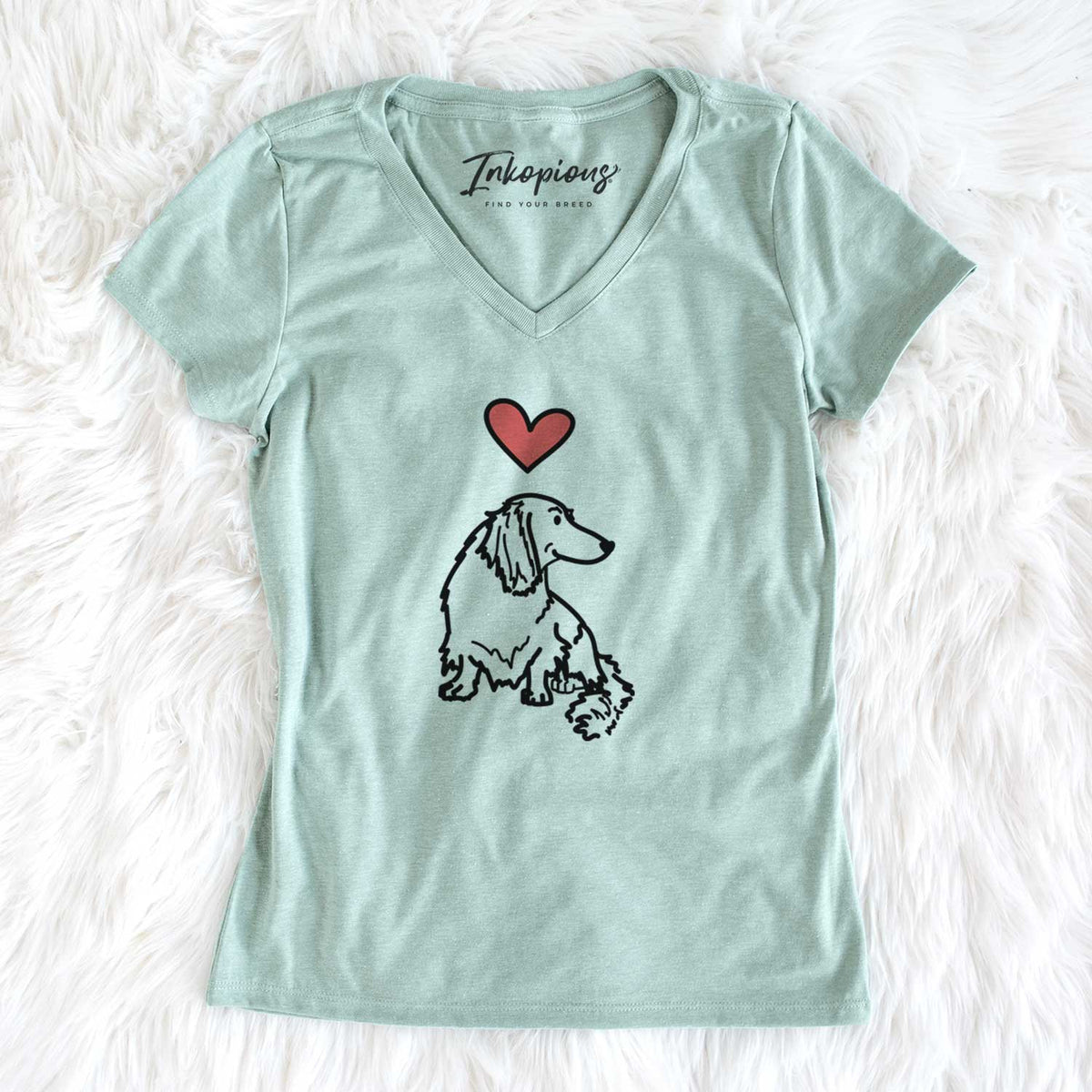 Love Always Dachshund - Bella - Women&#39;s V-neck Shirt