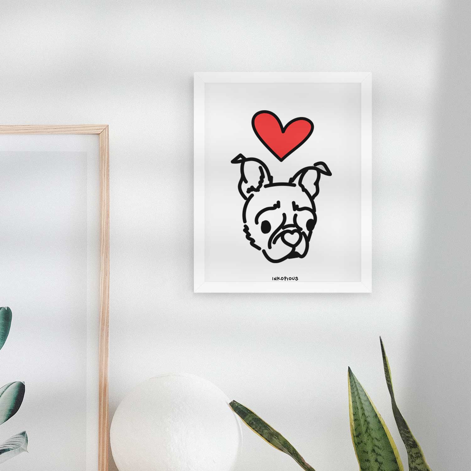 Love Always Pug Boston Terrier Mix - Bella Art Print