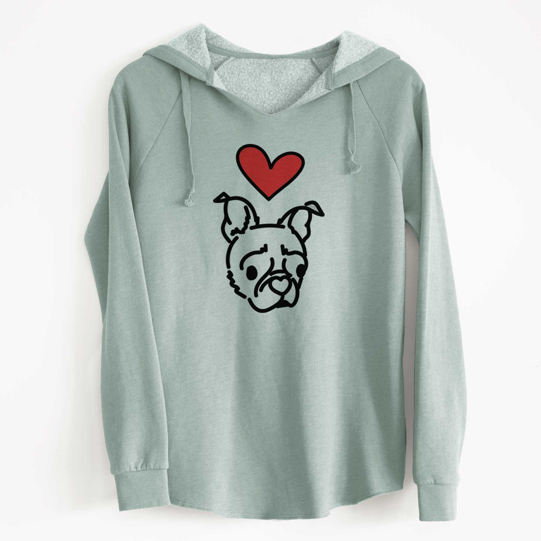 Love Always Pug Boston Terrier Mix - Bella - Cali Wave Hooded Sweatshirt