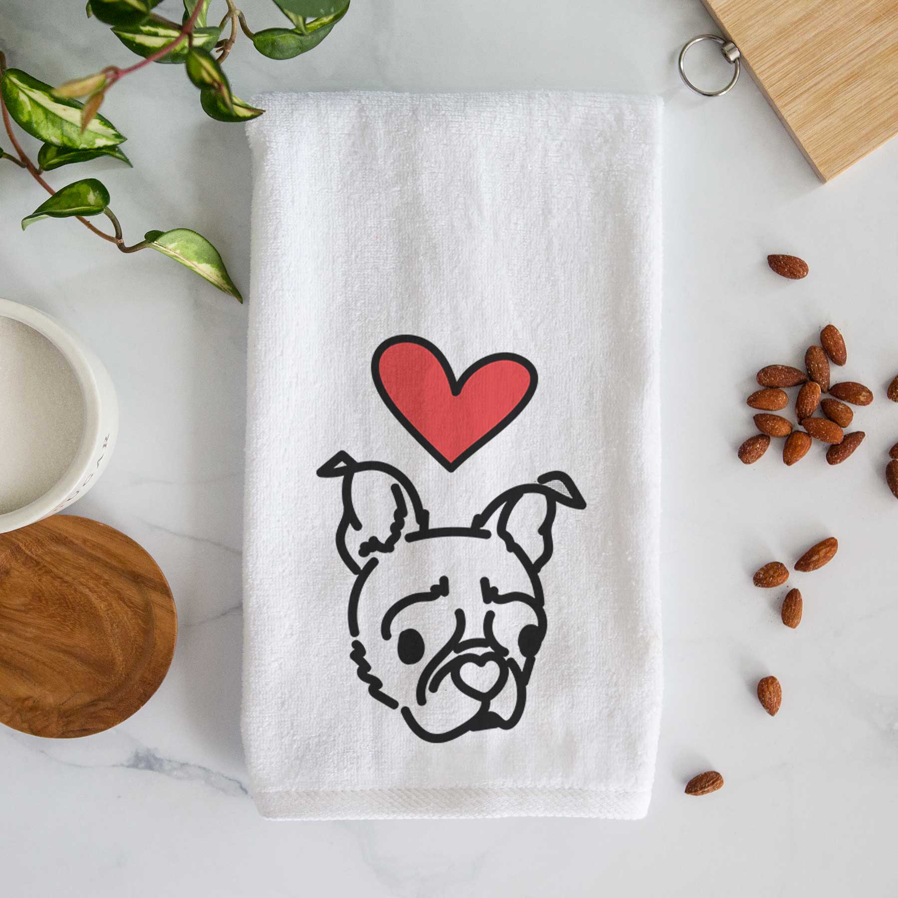 Love Always Pug Boston Terrier Mix - Bella - Decorative Hand Towel