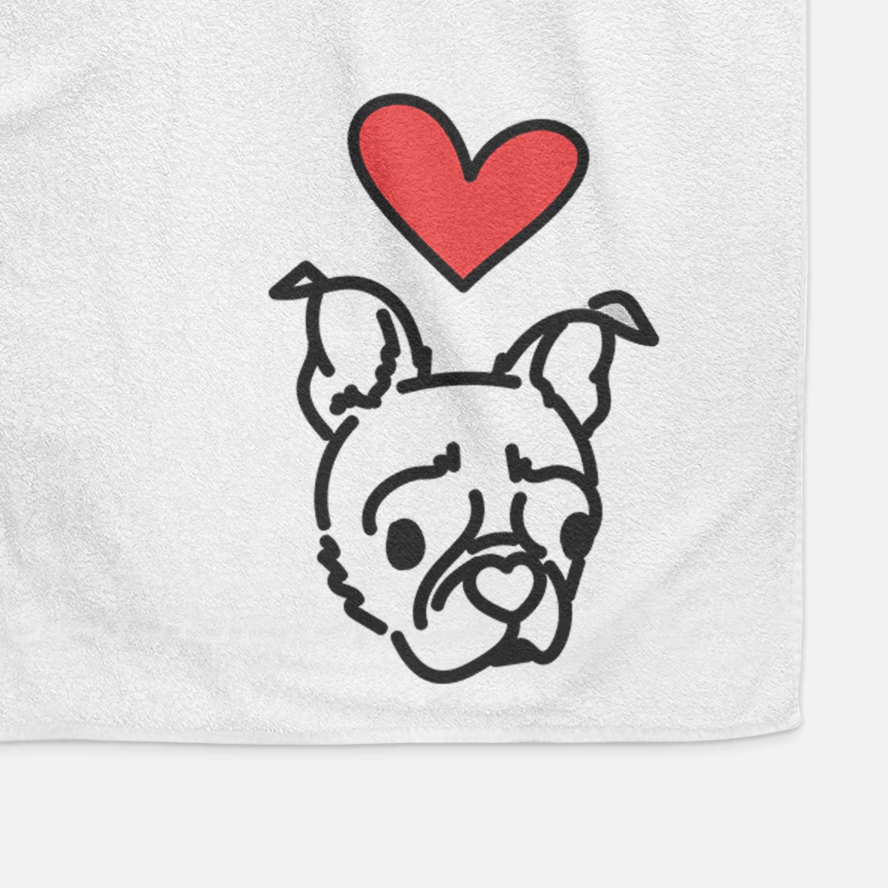 Love Always Pug Boston Terrier Mix - Bella - Decorative Hand Towel