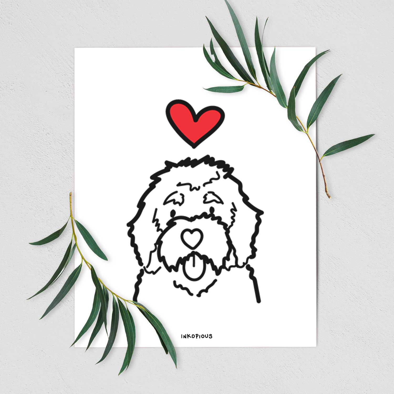 Love Always Bernedoodle Art Print