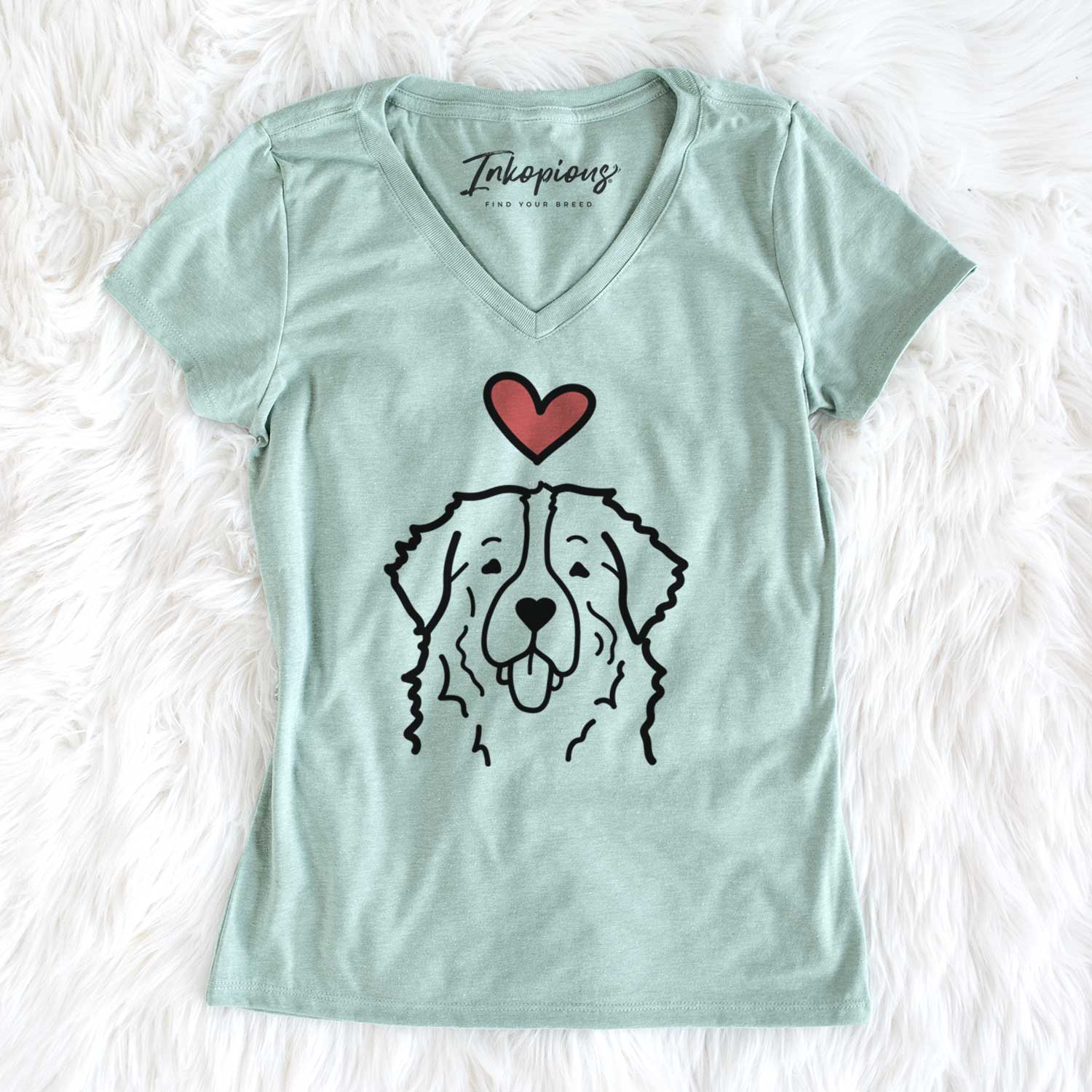 Love Always Bernese Mountain Dog - Women's V-neck Shirt