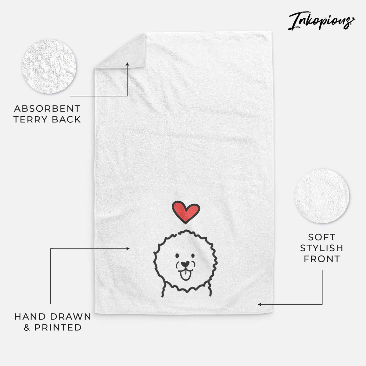 Love Always Bichon Frise - Decorative Hand Towel