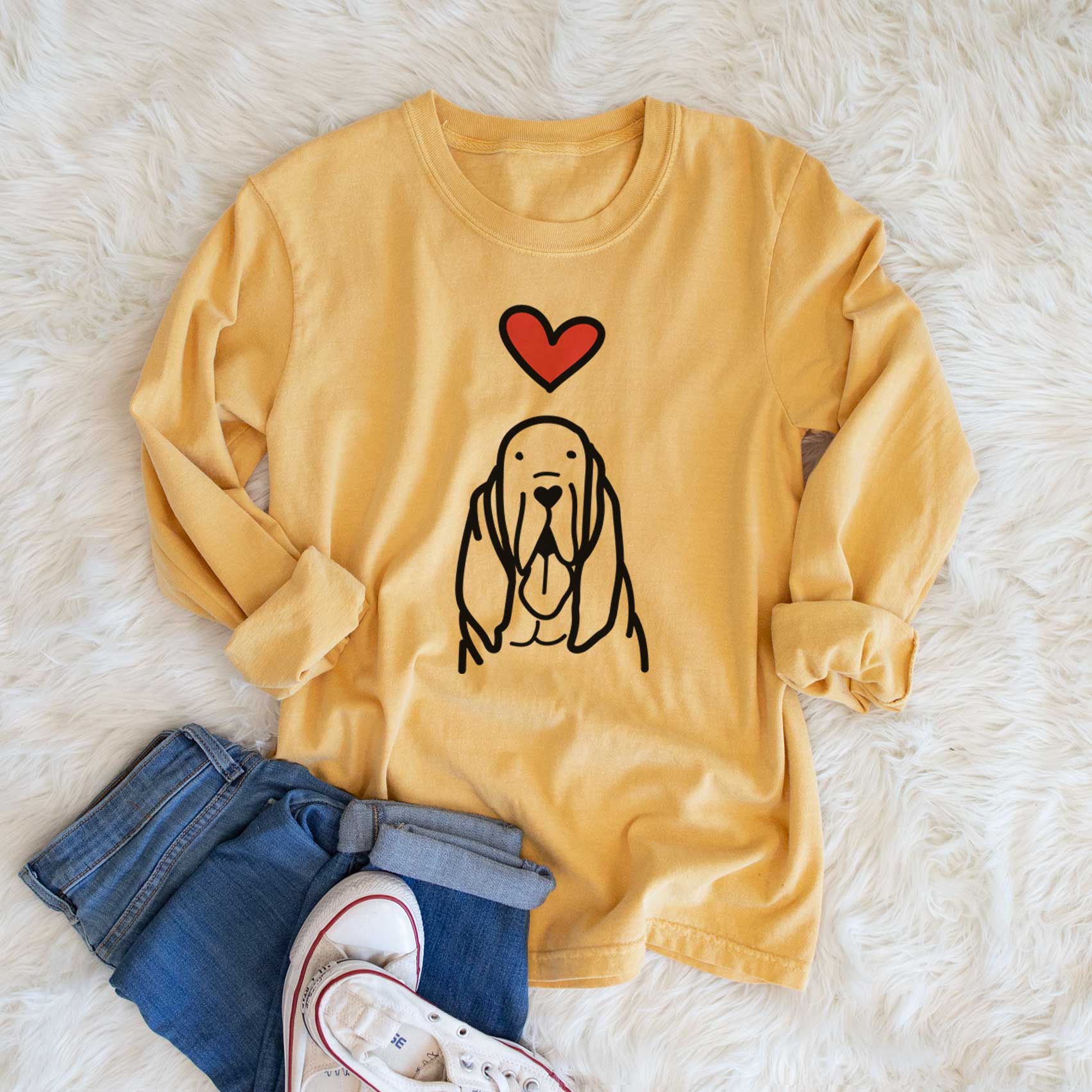 Love Always Bloodhound - Heavyweight 100% Cotton Long Sleeve